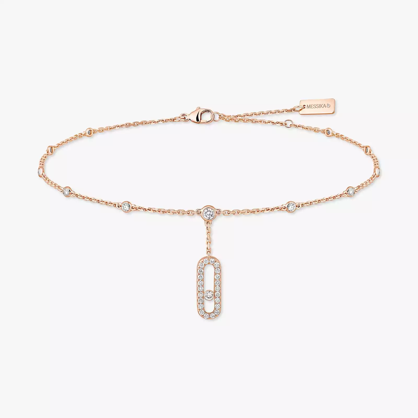Bracciale Donna Oro rosa Diamante Cavigliera Move Uno con pavé 06592-PG