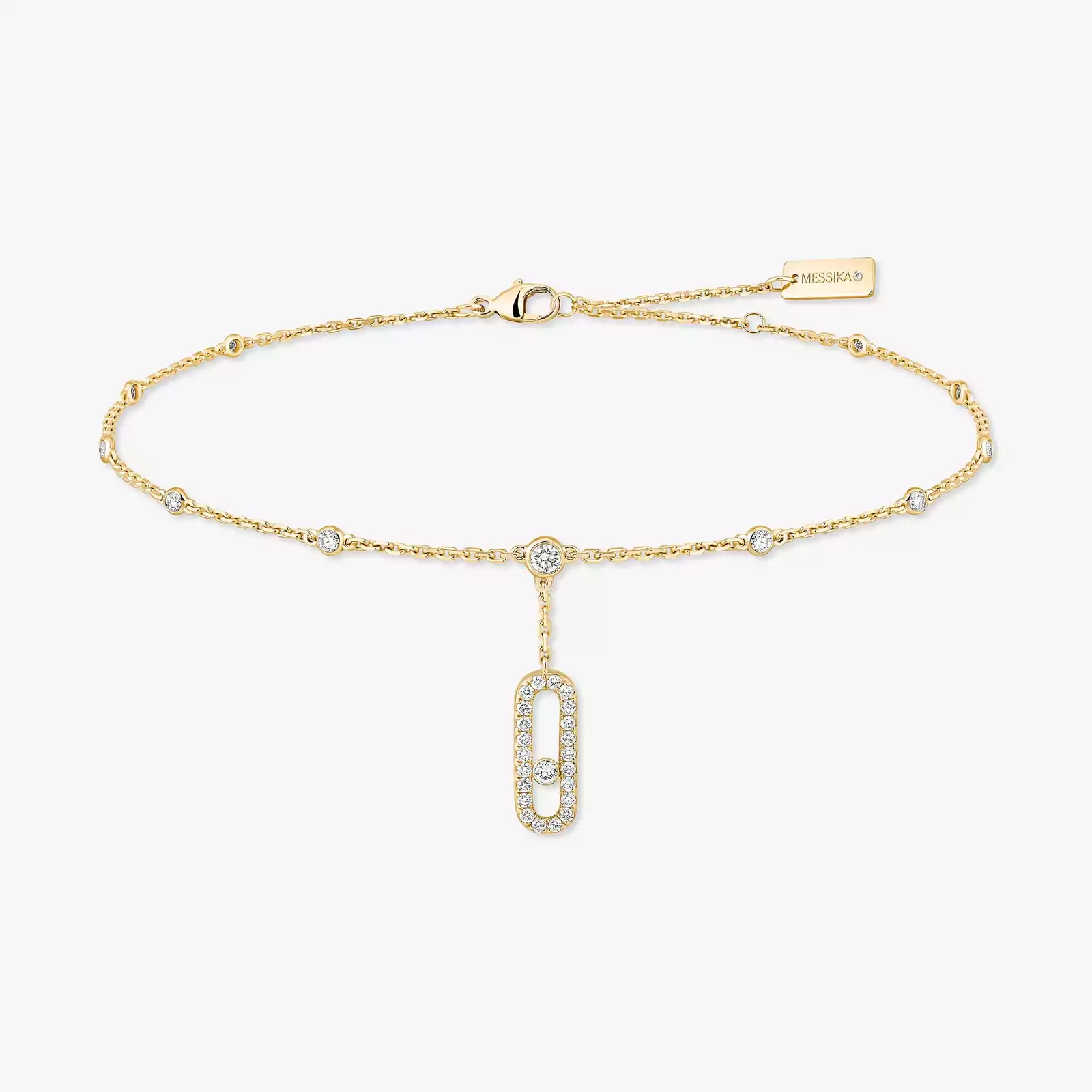 Move Uno Ankle Bracelet Pavé Yellow Gold For Her Diamond Bracelet 06592-YG