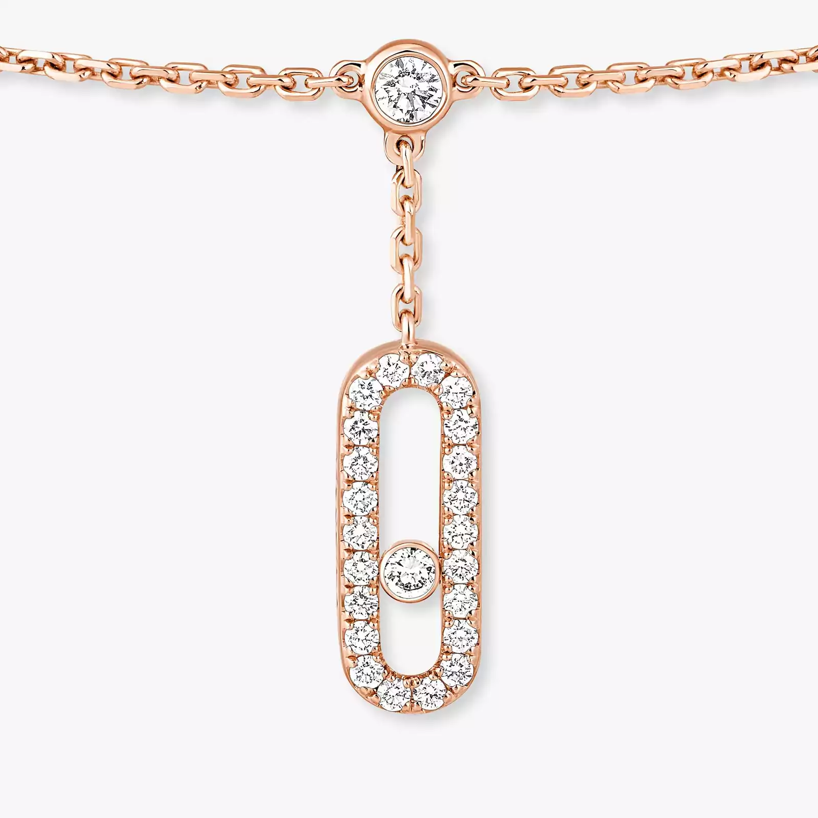 Bracciale Donna Oro rosa Diamante Cavigliera Move Uno con pavé 06592-PG