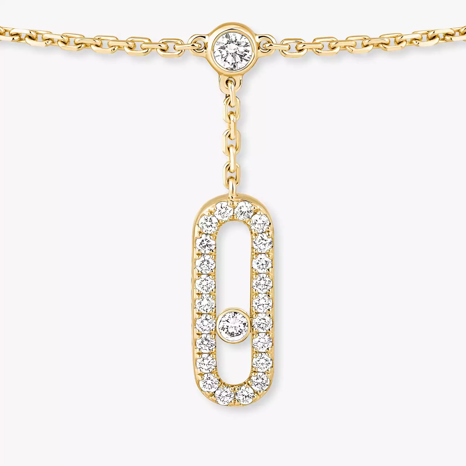 Move Uno Ankle Bracelet Pavé Yellow Gold For Her Diamond Bracelet 06592-YG