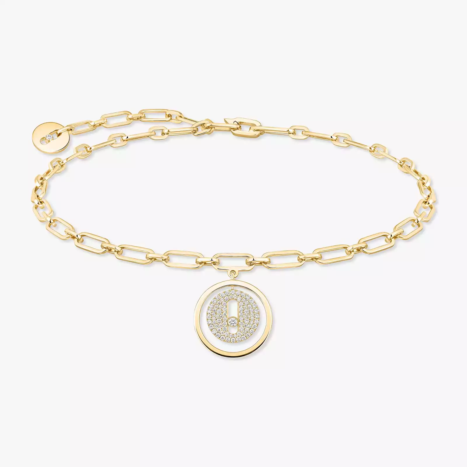 Bracelet Femme Or Jaune Diamant Bracelet de Cheville Lucky Move Pavé 12151-YG