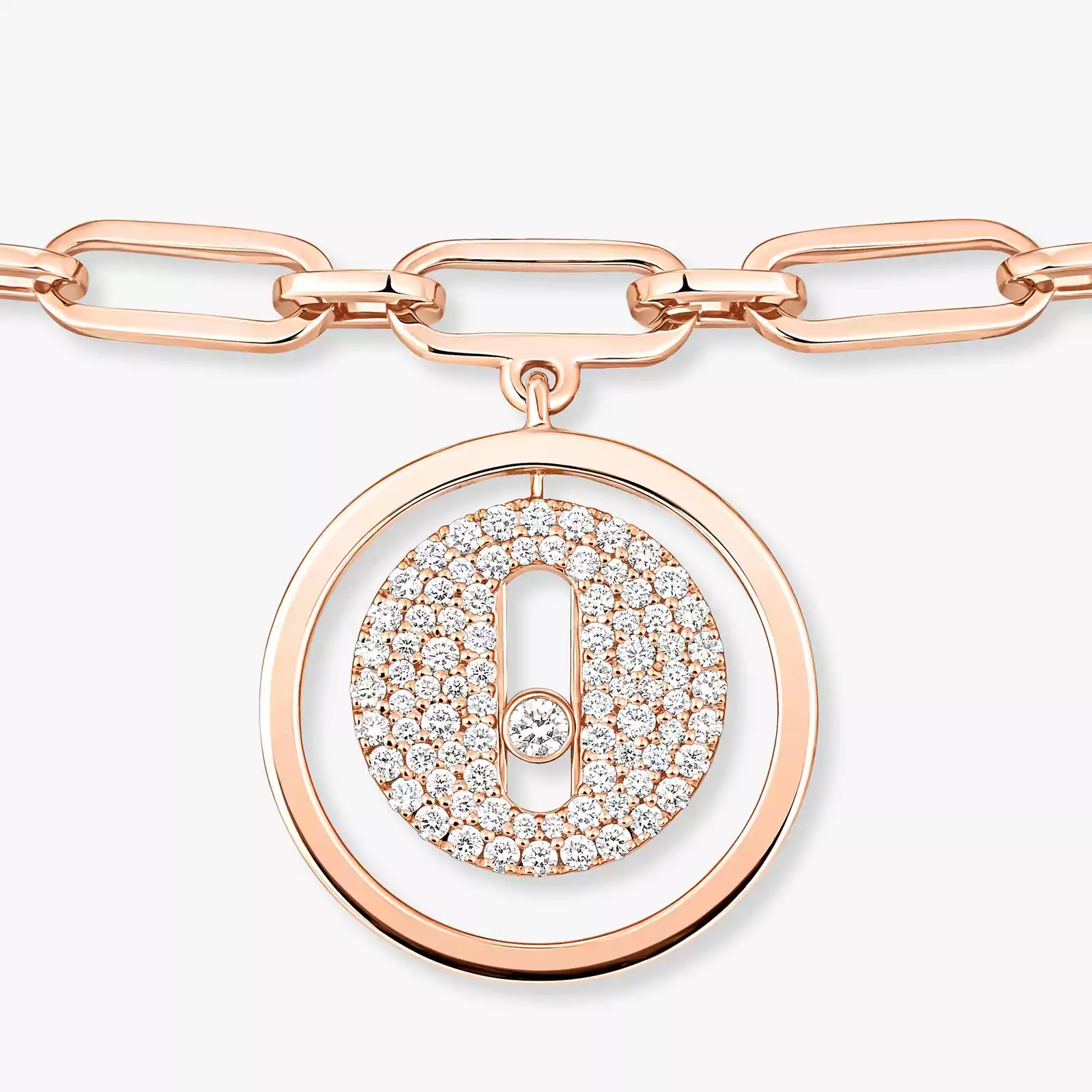 Lucky Move Diamond Pavé Ankle Bracelet Pink Gold For Her Diamond Bracelet 12151-PG