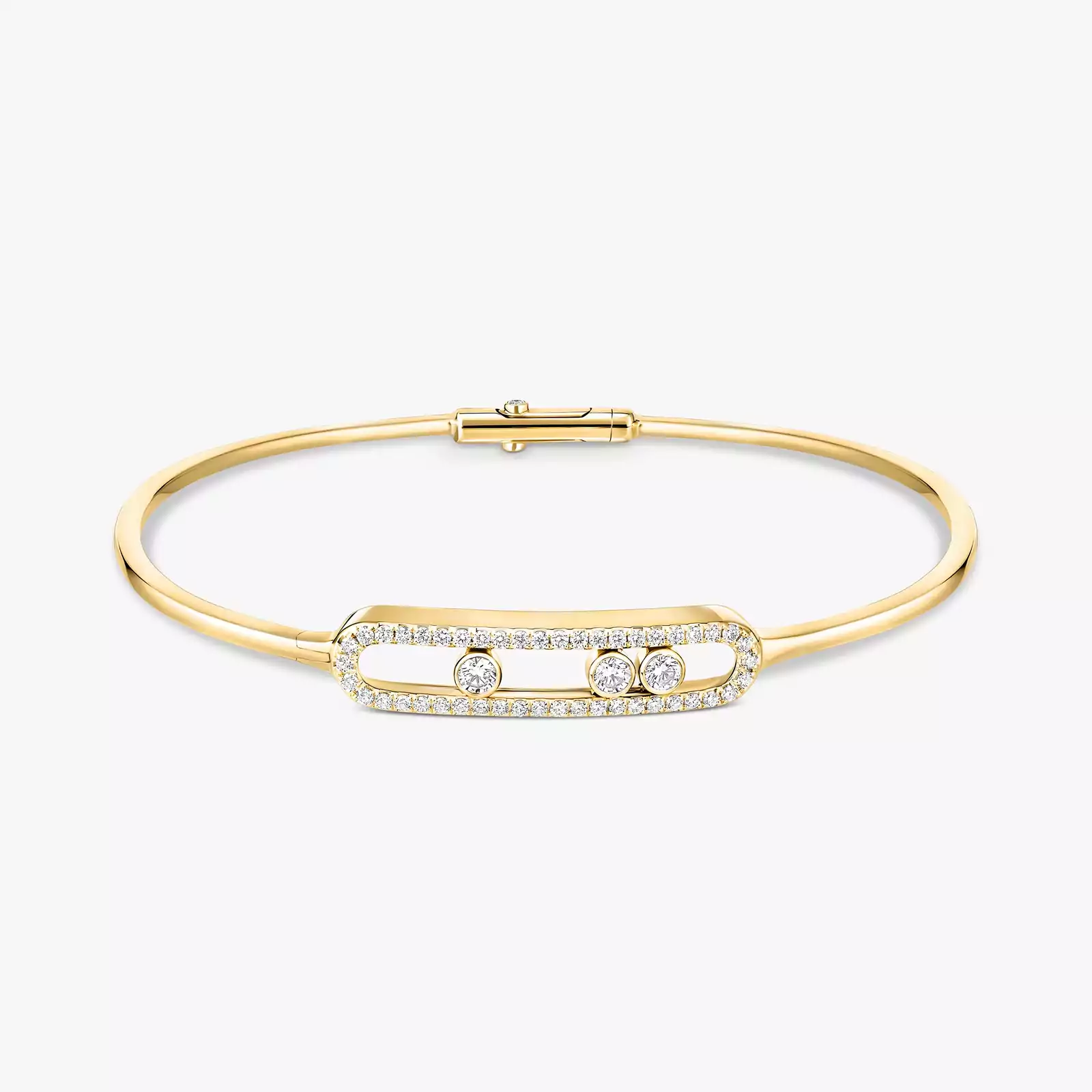 Bracelet Femme Or Jaune Diamant Jonc Move Pavé 05032-YG