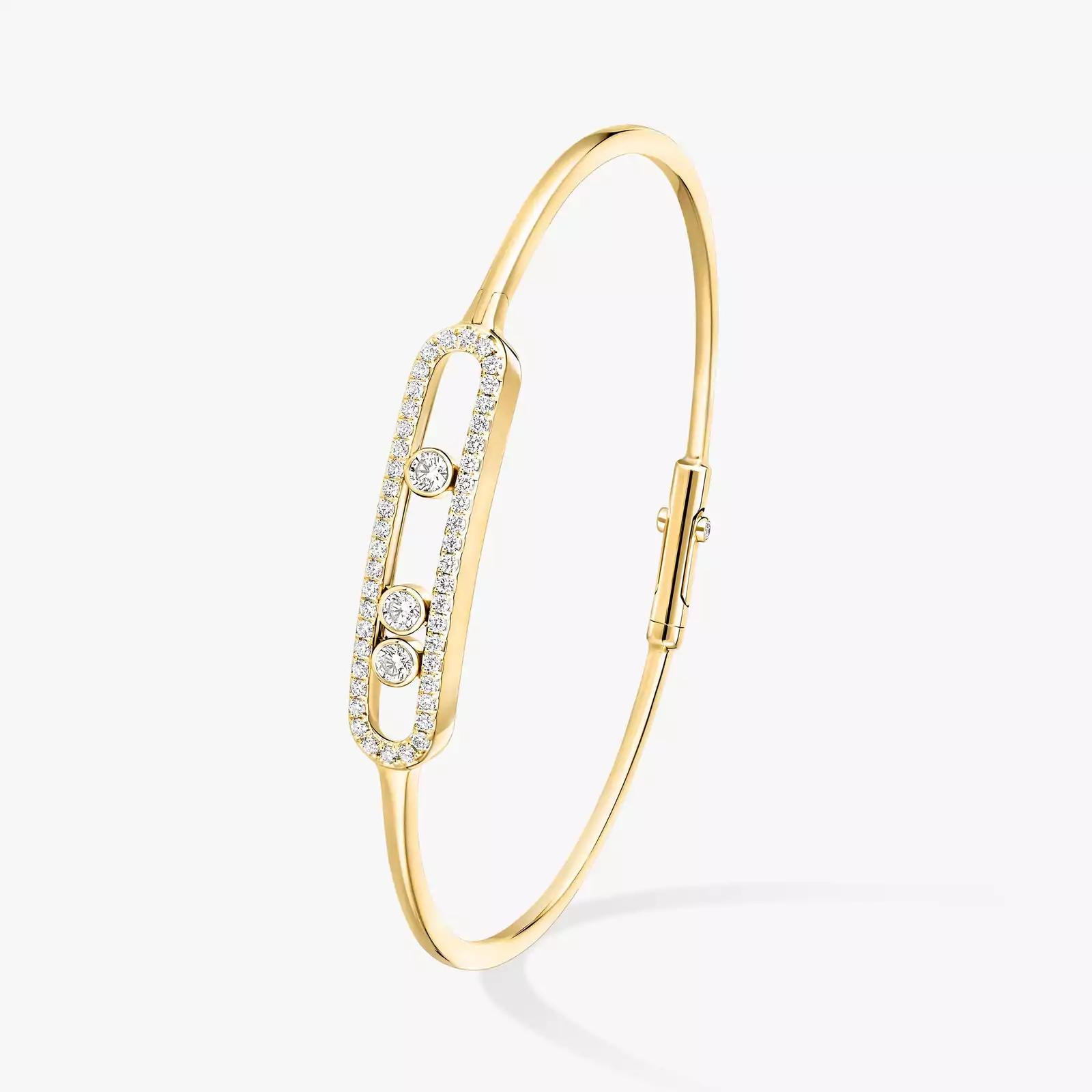 Bracelet Femme Or Jaune Diamant Jonc Move Pavé 05032-YG