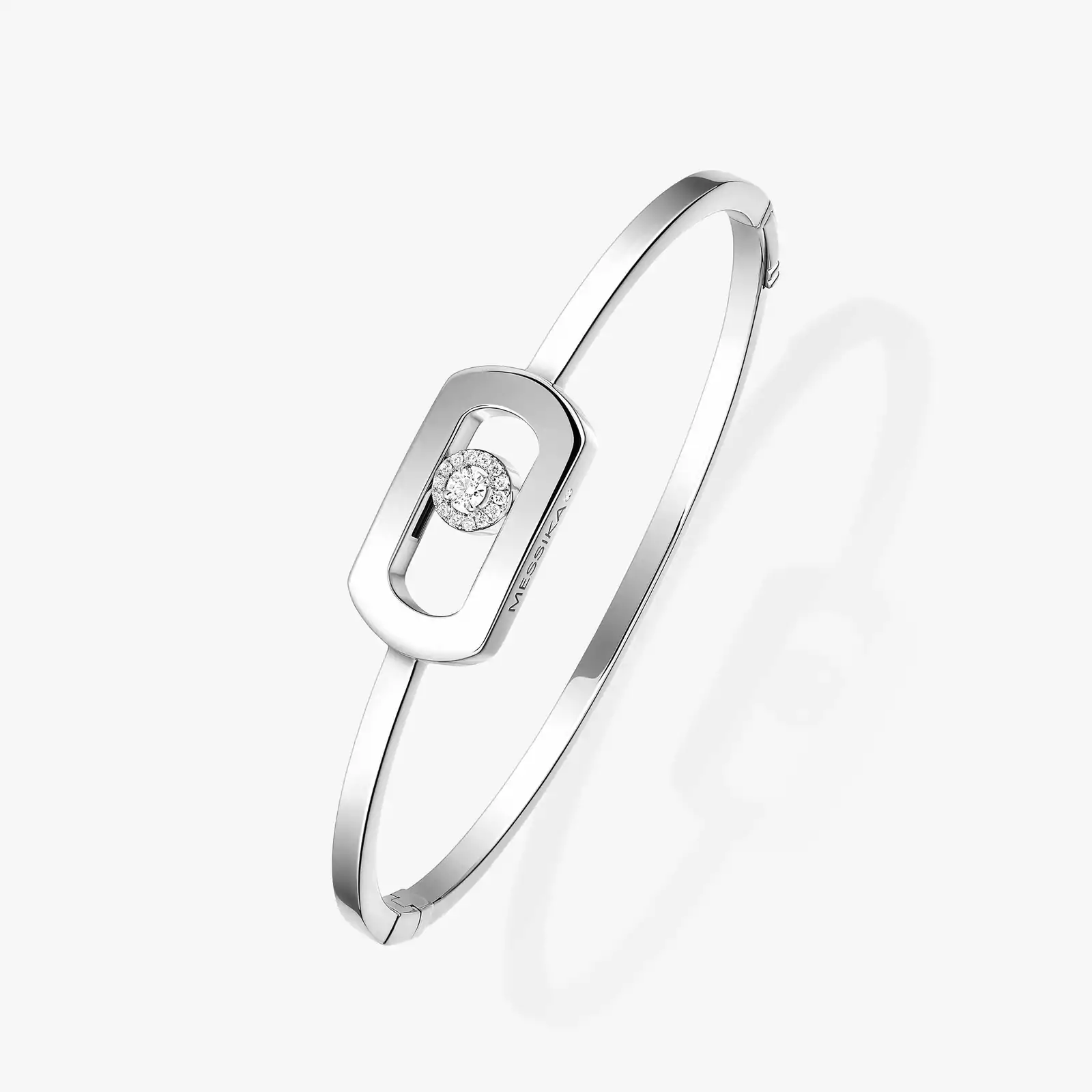 Bracelet Femme Or Blanc Diamant Jonc So Move 13757-WG