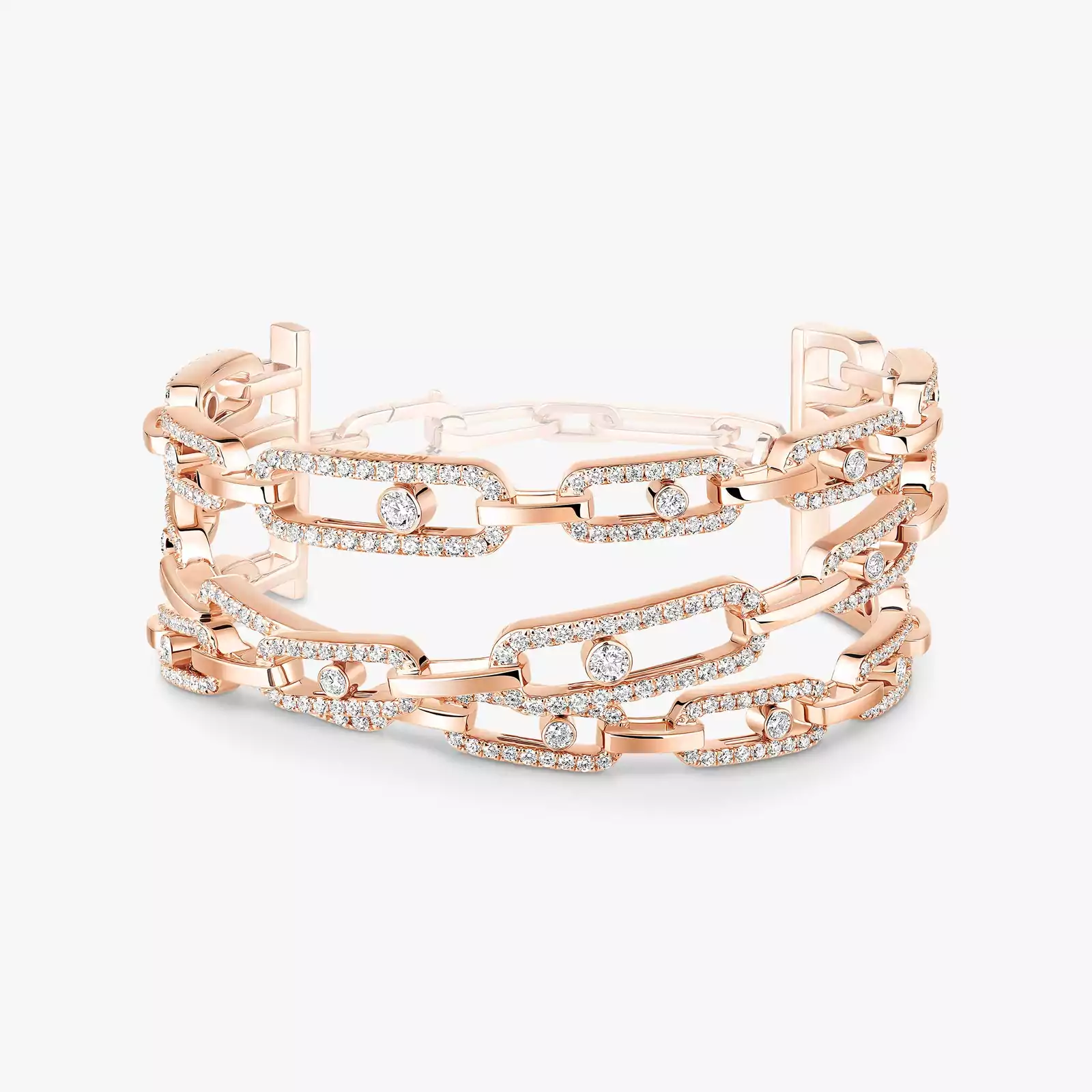 Move Link 3-row cuff Pink Gold For Her Diamond Bracelet 13512-PG