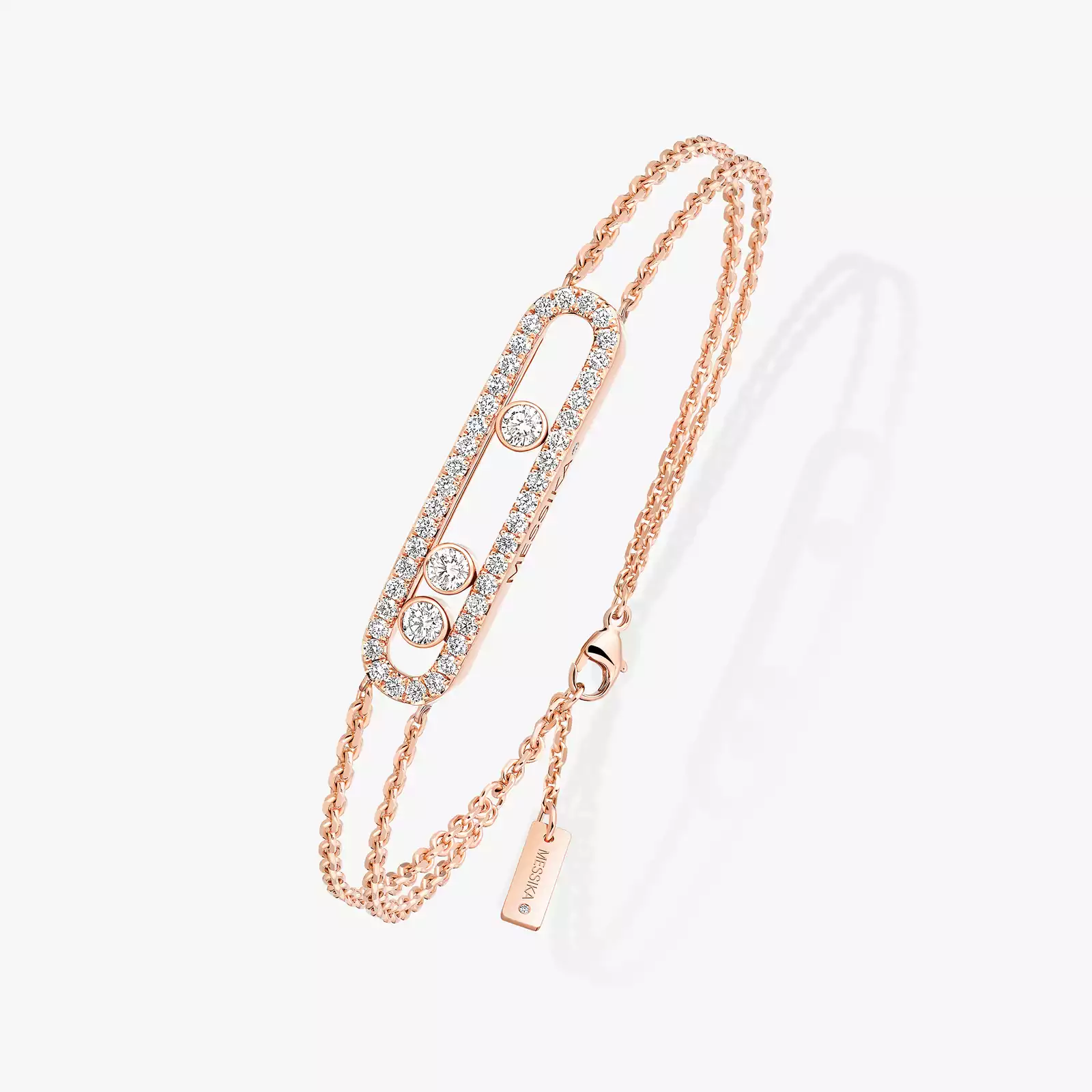 Bracelet Femme Or Rose Diamant Move Classique Pavé 03995-PG