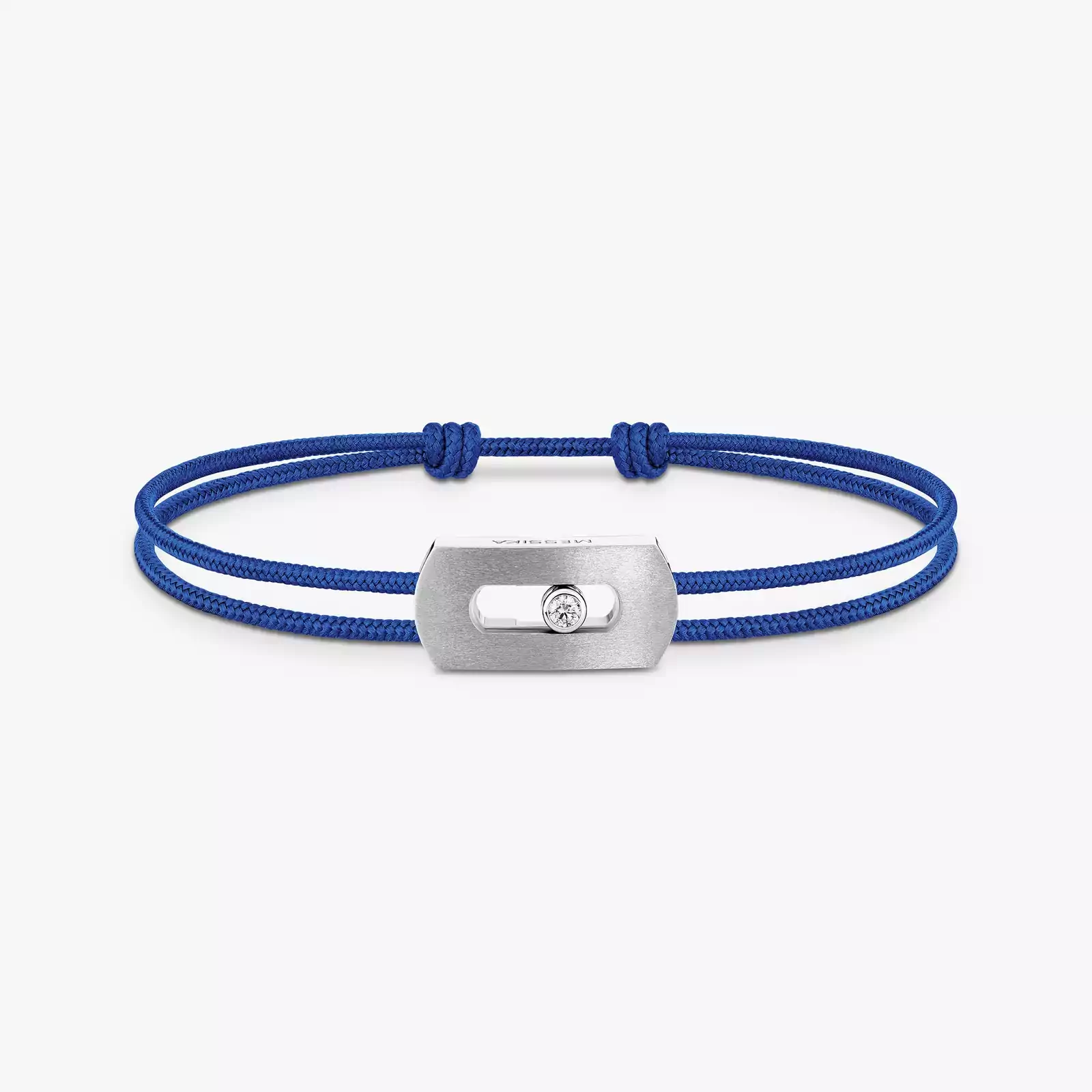 Move Titanium Natural Blue Cord Natural Titanium For Him Diamond Bracelet 14642-TN