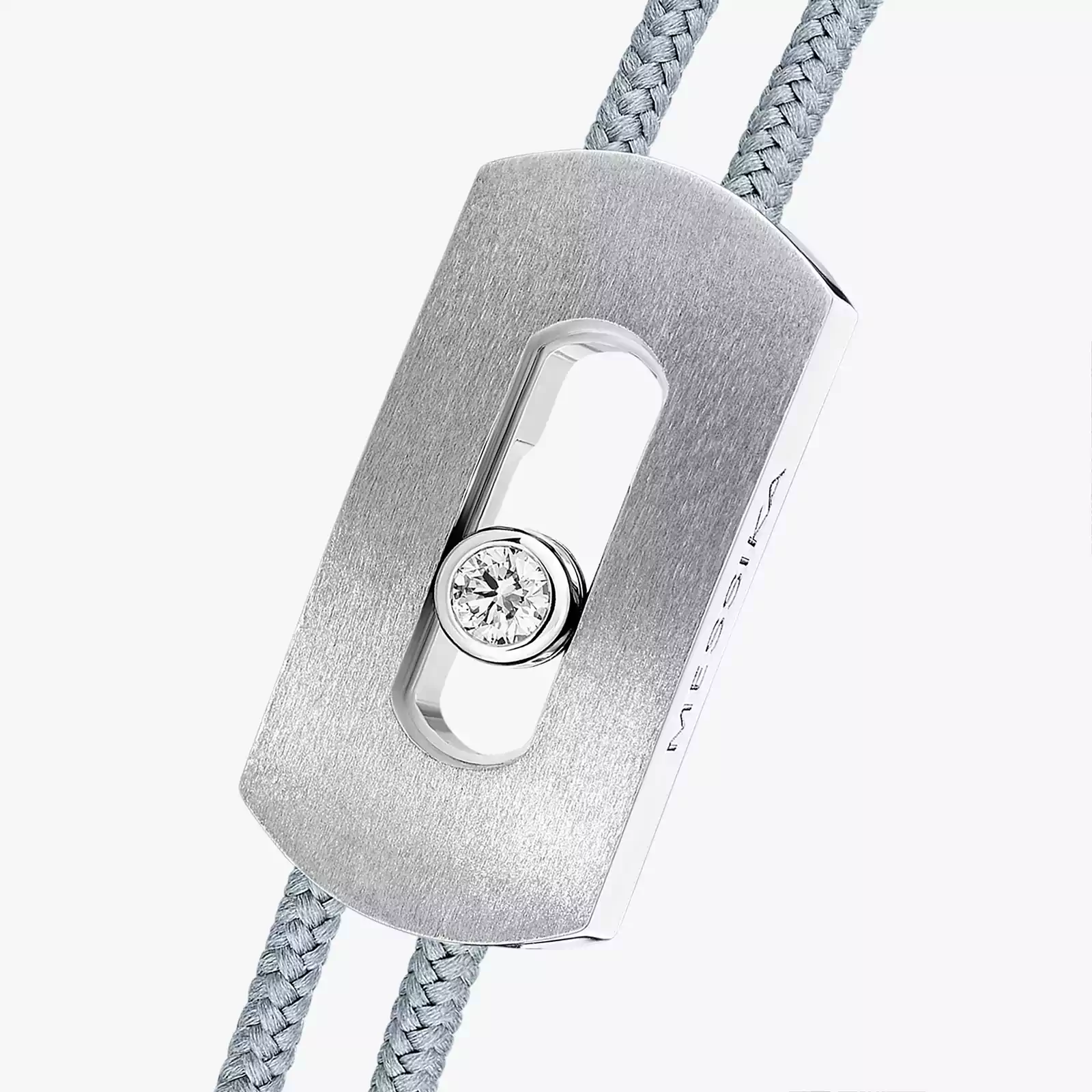 Move Titanium Natural Gray Cord Natural Titanium For Him Diamond Bracelet 14643-TN