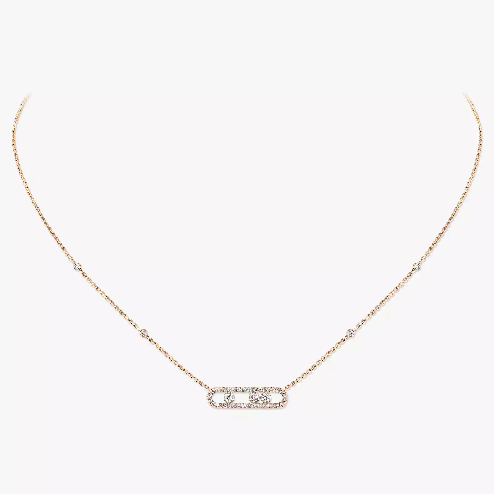 Baby Move Pavé Pink Gold For Her Diamond Necklace 04322-PG