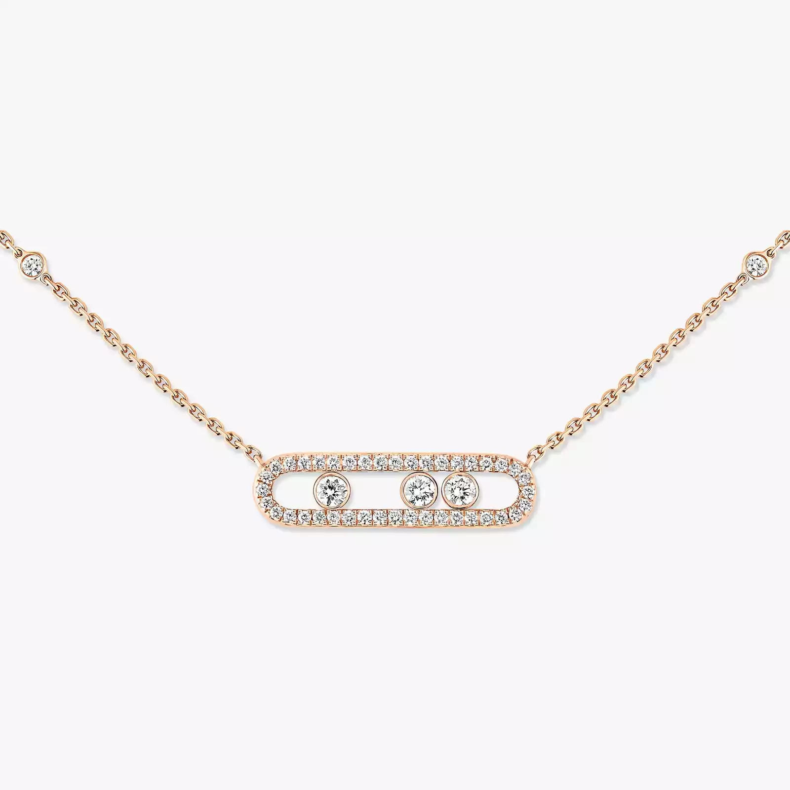 Baby Move Pavé Pink Gold For Her Diamond Necklace 04322-PG