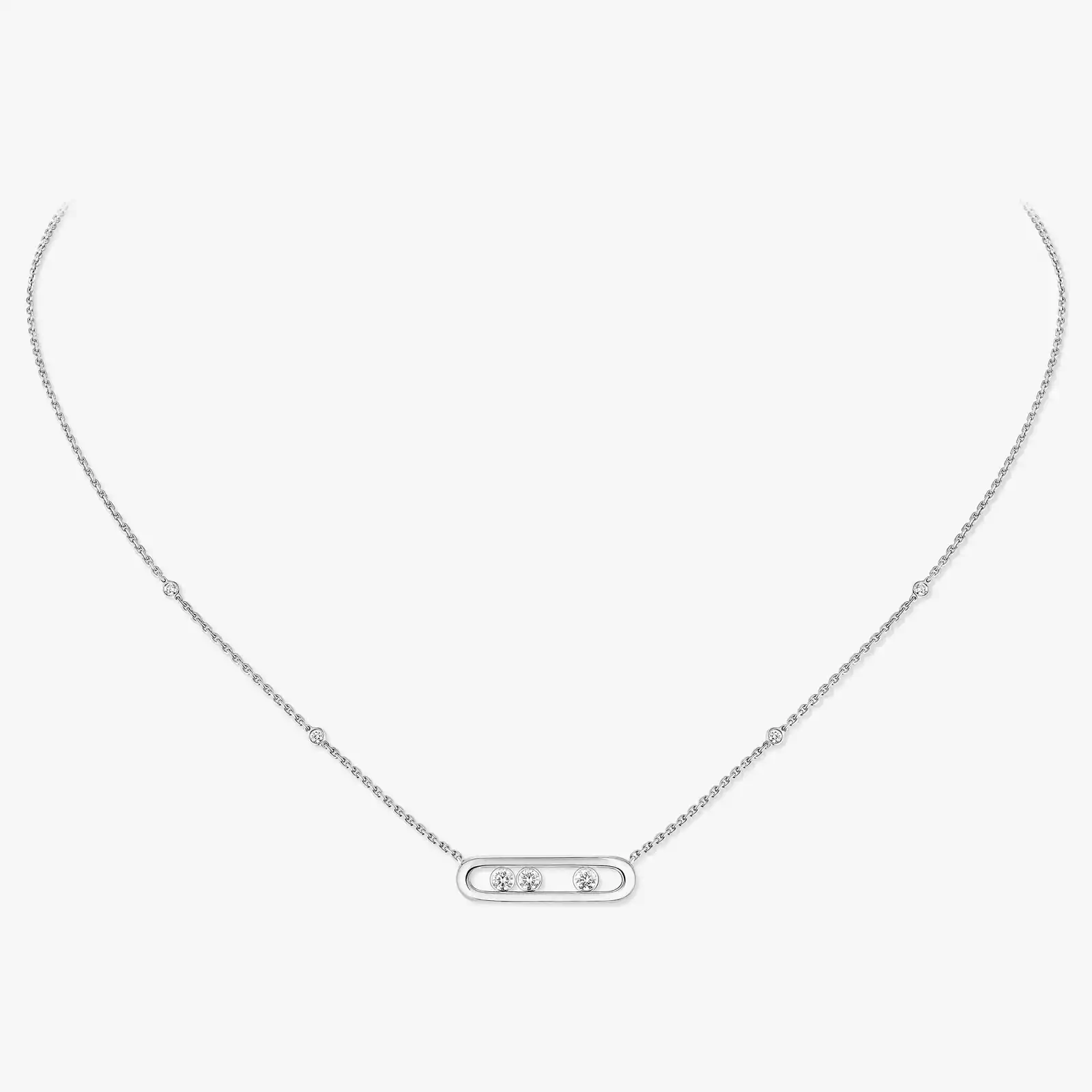 Necklace For Her White Gold Diamond Baby Move 04323-WG