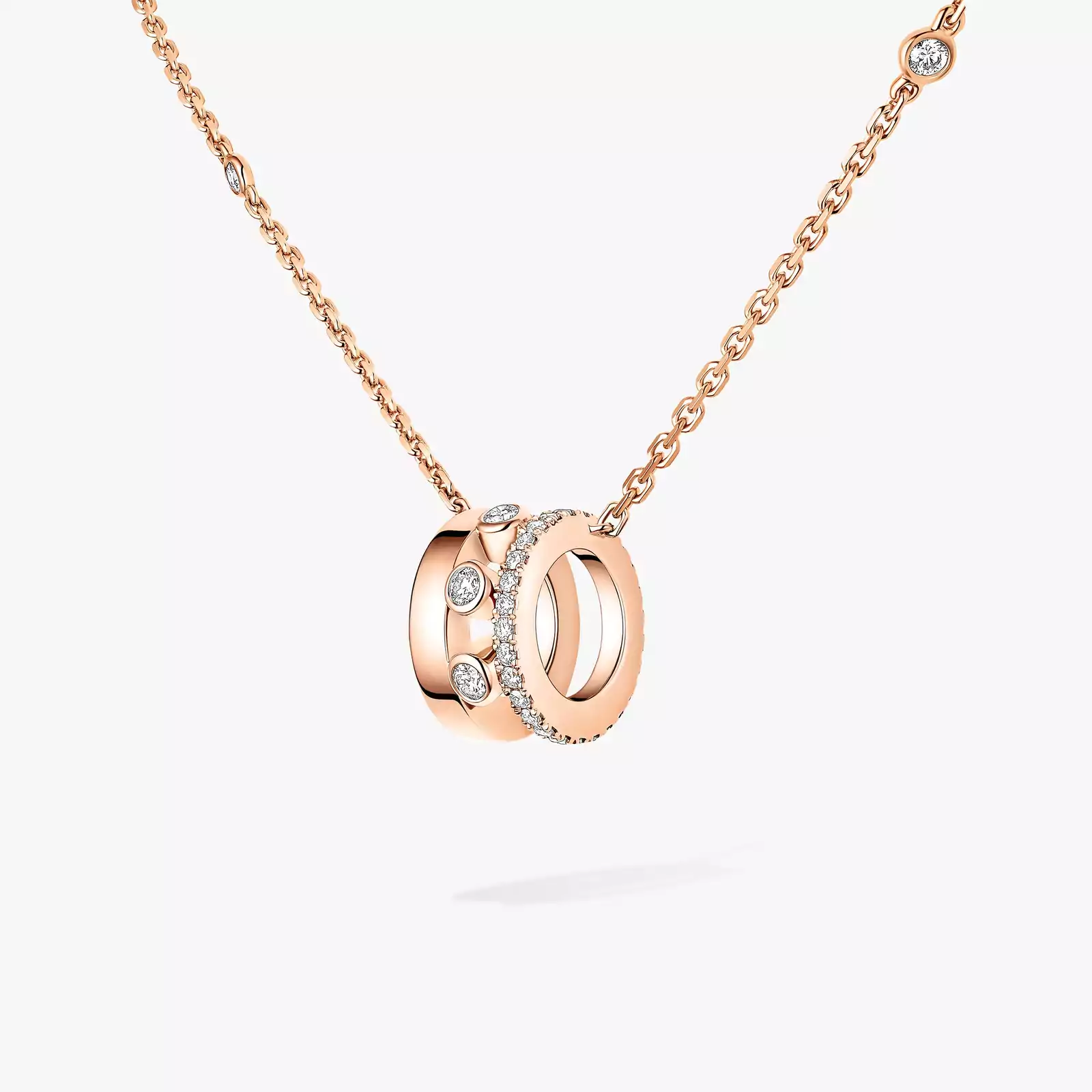 Collier Femme Or Rose Diamant Pendentif sur Chaîne Move Romane 07158-PG