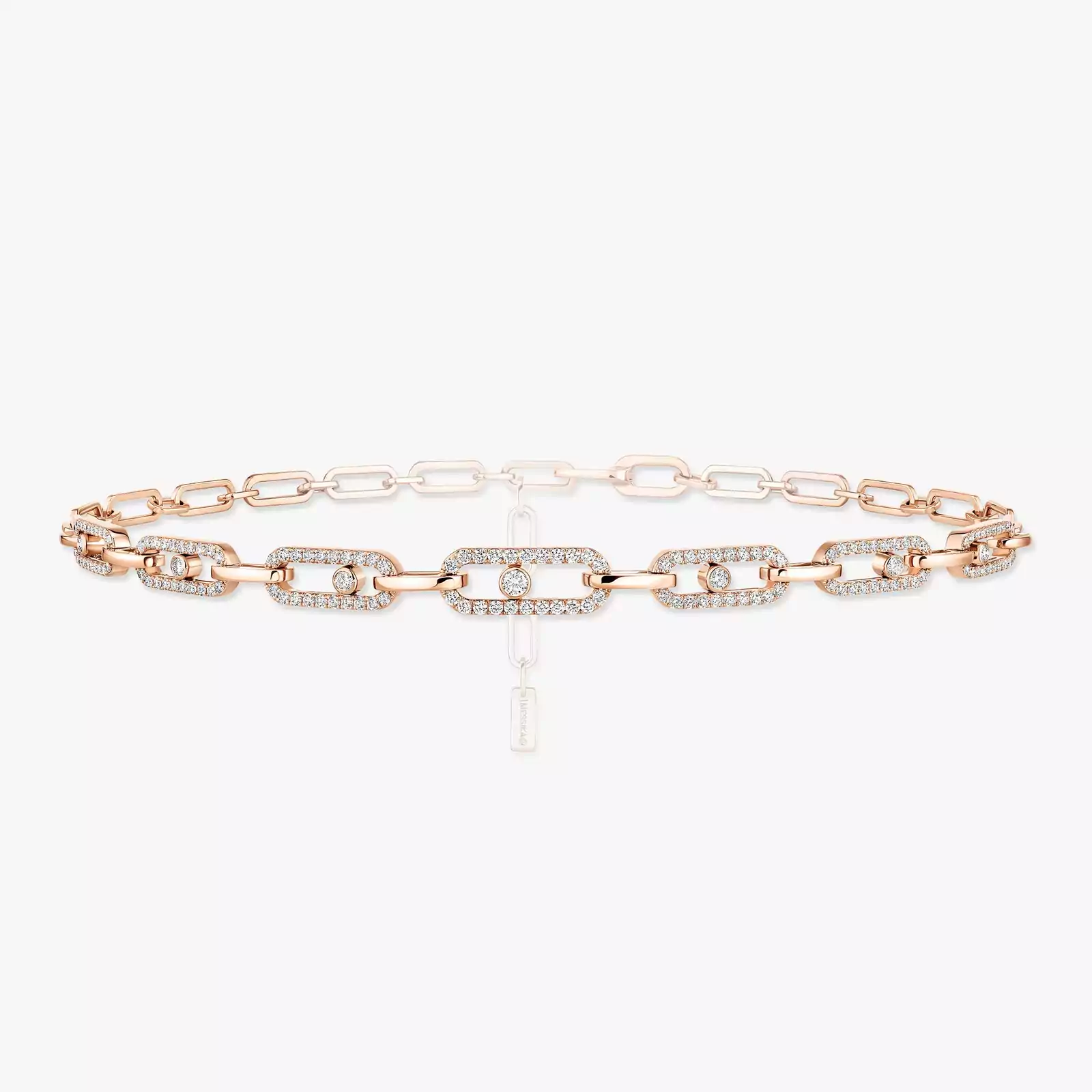 Collier Femme Or Rose Diamant Choker Move Link Multi 12010-PG