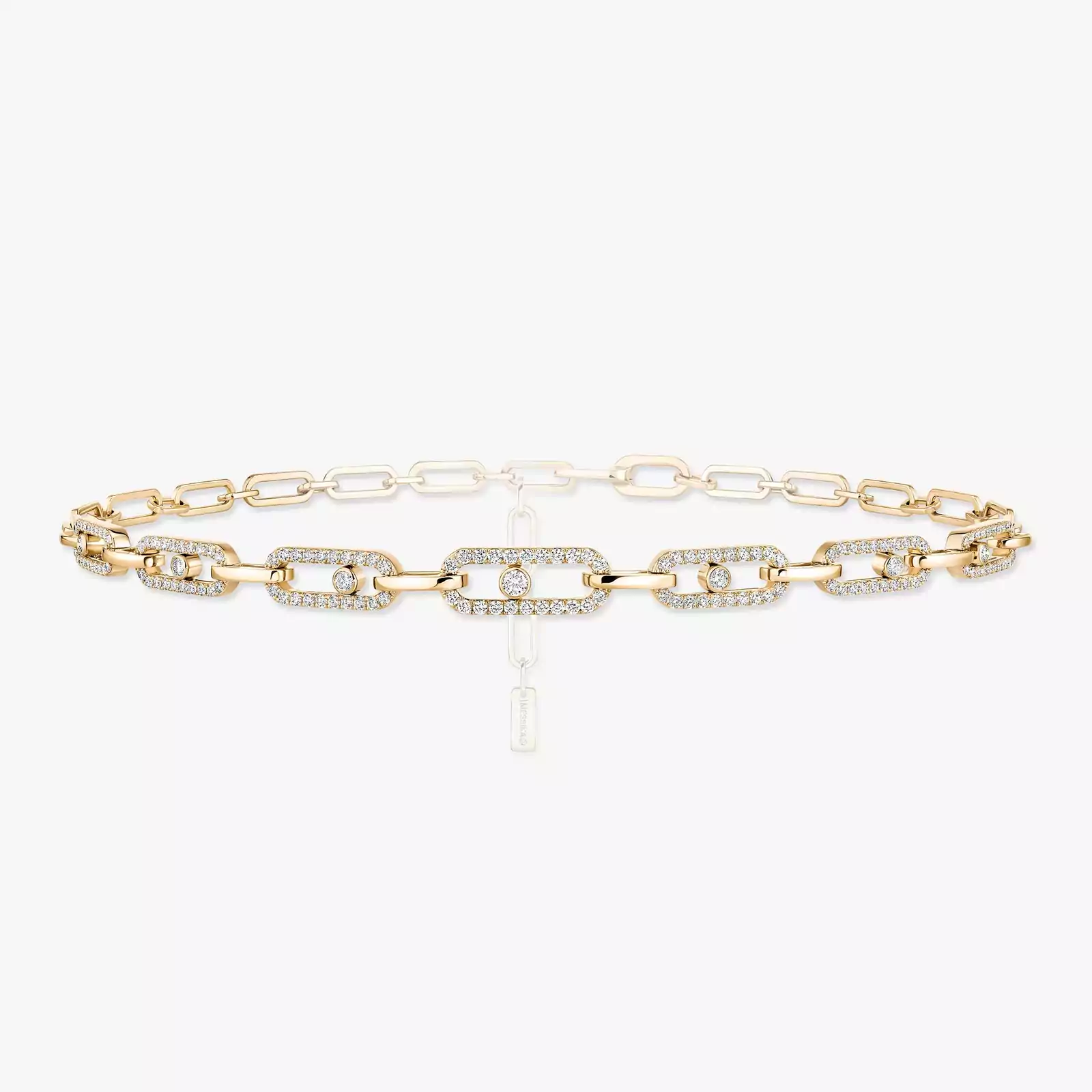 Move Link Multi Choker Yellow Gold For Her Diamond Necklace 12010-YG