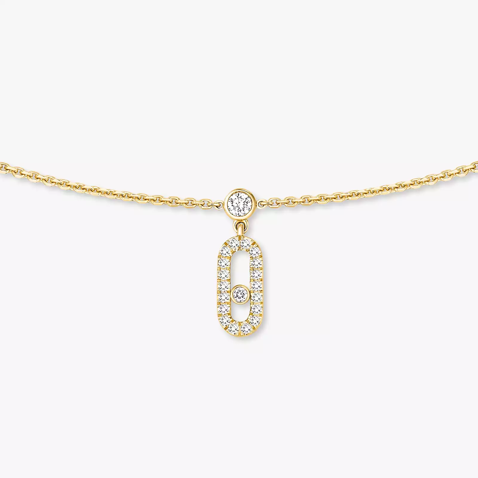 Move Uno Pavé Drop Pendant Choker Yellow Gold For Her Diamond Necklace 12150-YG