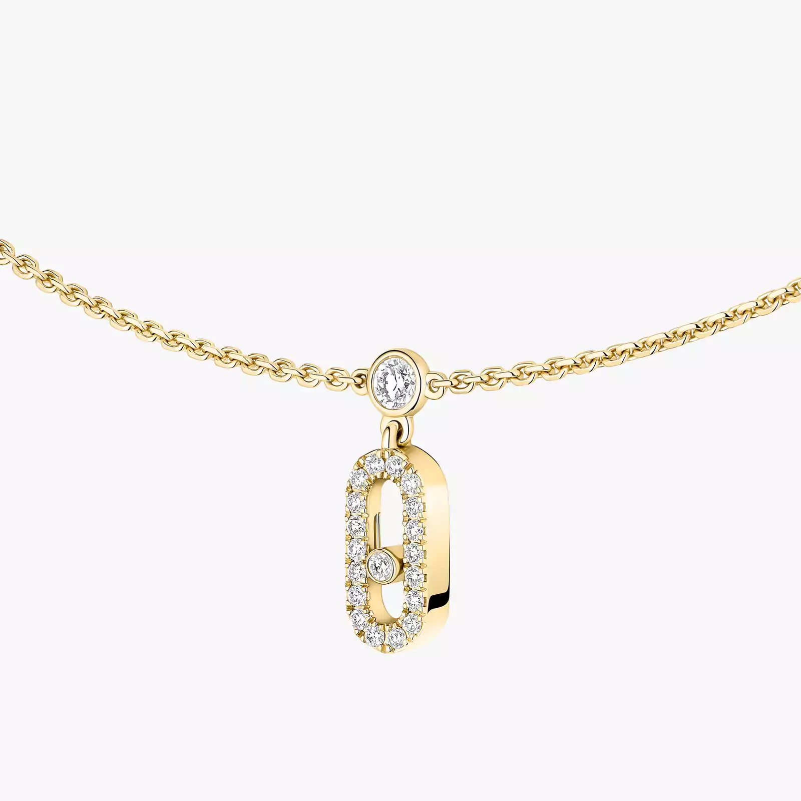 Move Uno Pavé Drop Pendant Choker Yellow Gold For Her Diamond Necklace 12150-YG