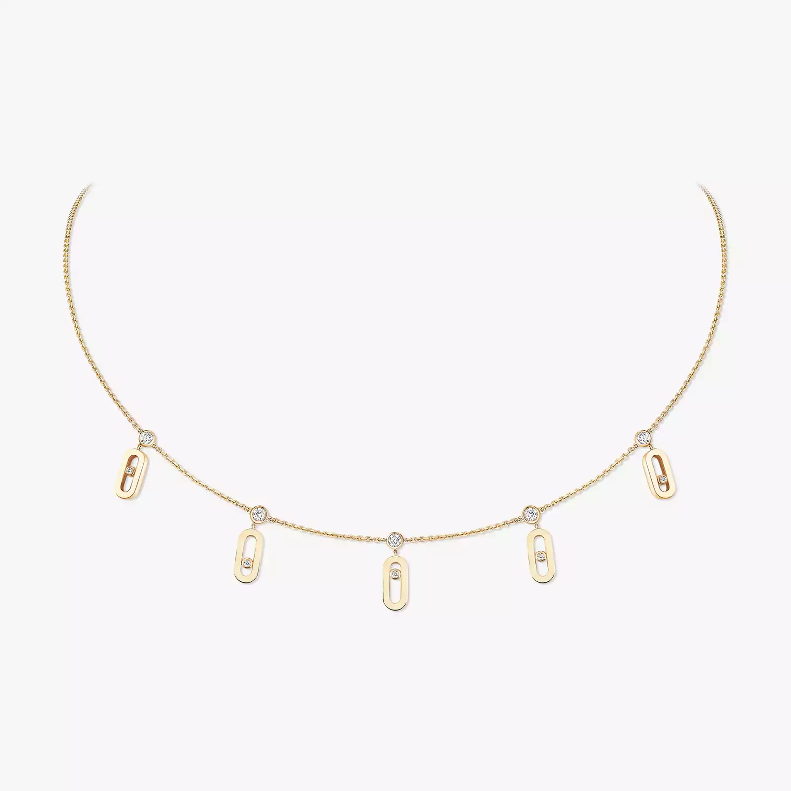 Move Uno Drop Pendant Choker Yellow Gold For Her Diamond Necklace 14588-YG