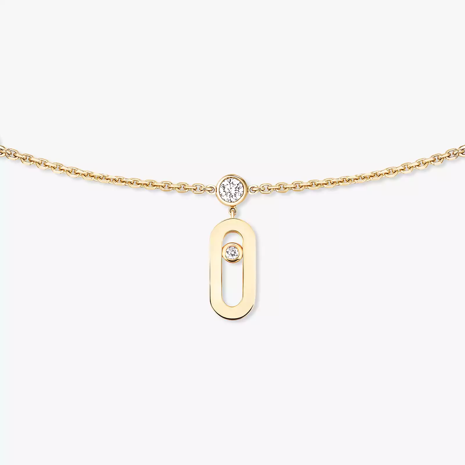 Move Uno Drop Pendant Choker Yellow Gold For Her Diamond Necklace 14588-YG