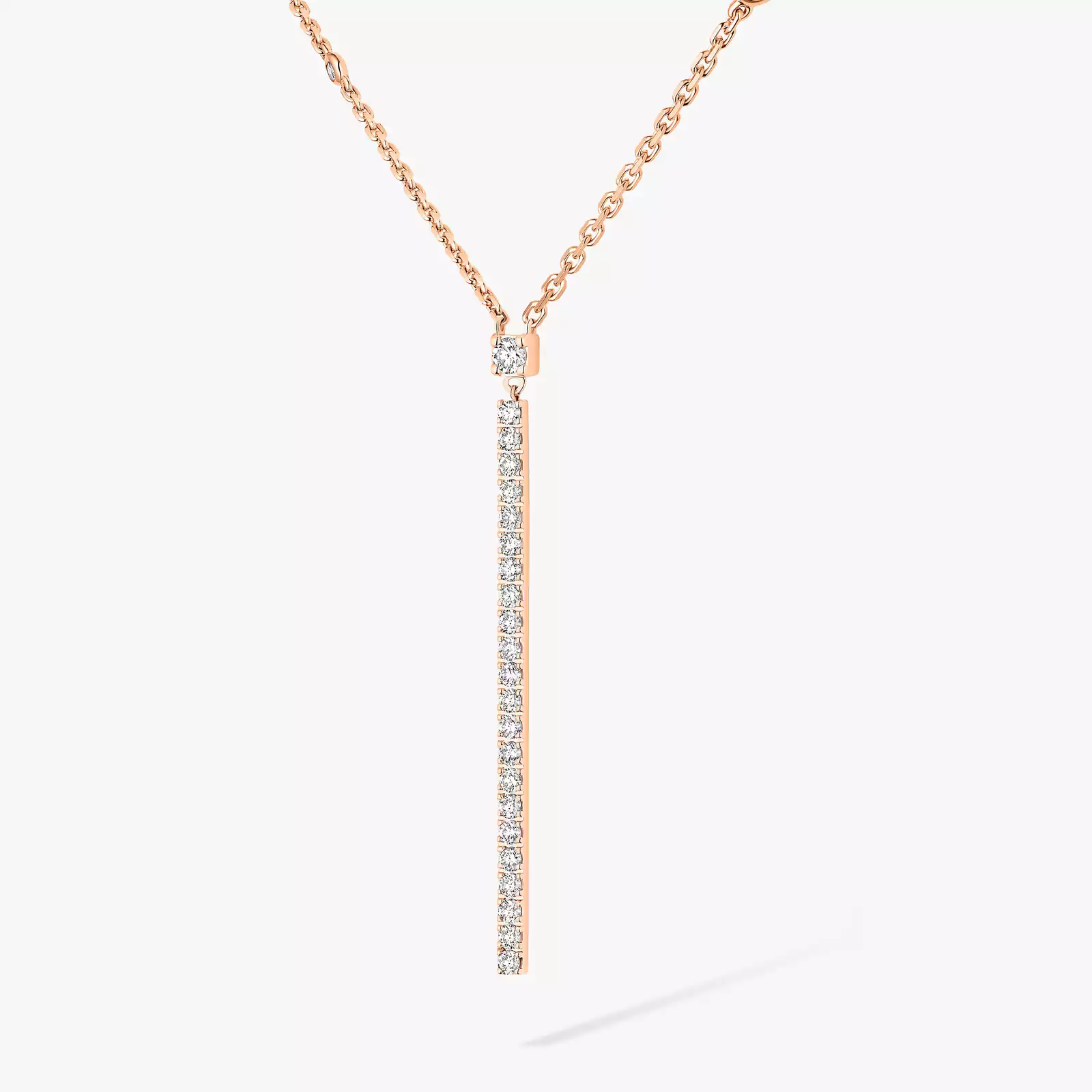 Collier Femme Or Rose Diamant Gatsby Barrette Verticale 05448-PG