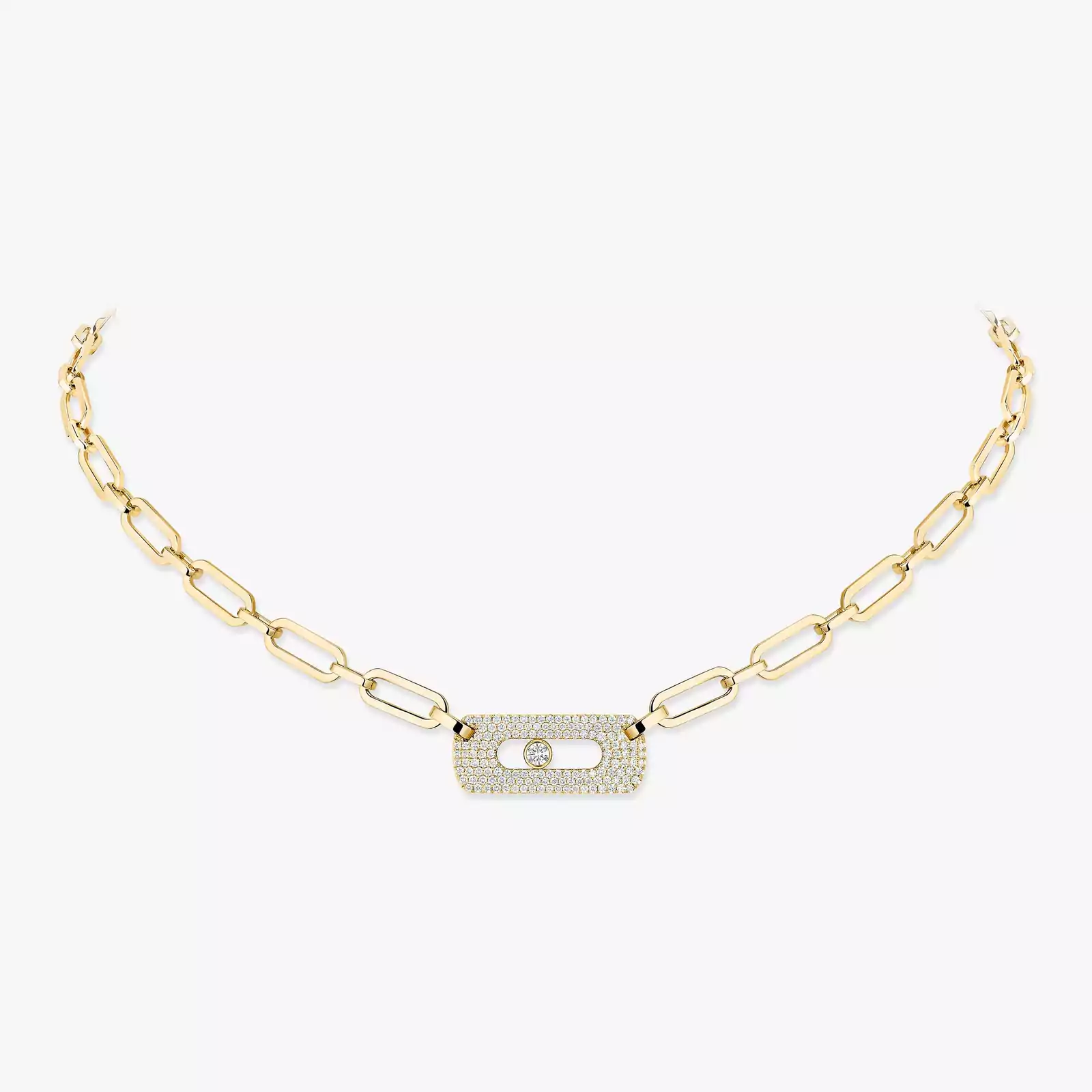 Move Link Necklace Yellow Gold For Her Diamond Necklace 12095-YG