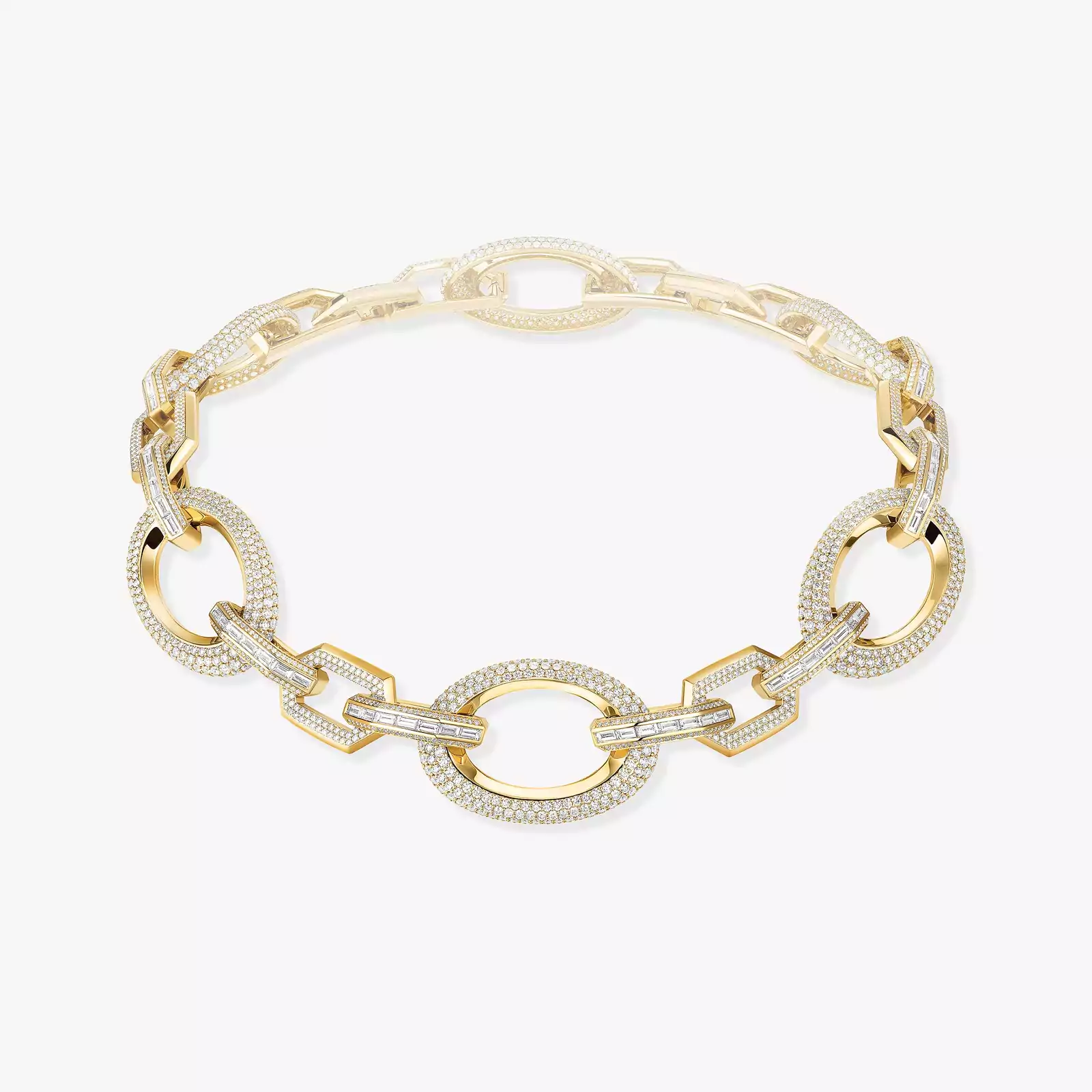 Collier Femme Or Jaune Diamant Ras-de-cou Groove 13497-YG