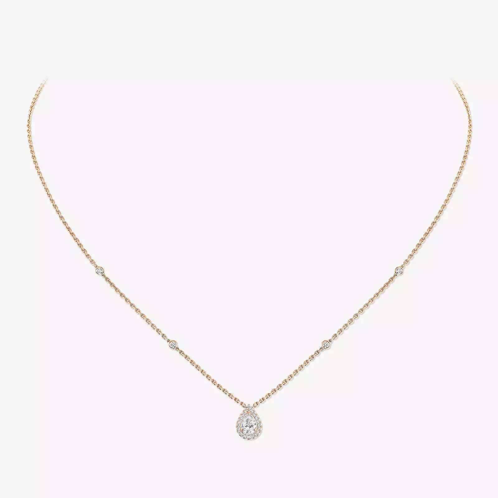 Joy Pear Diamond 0.25ct Pink Gold For Her Diamond Necklace 05224-PG
