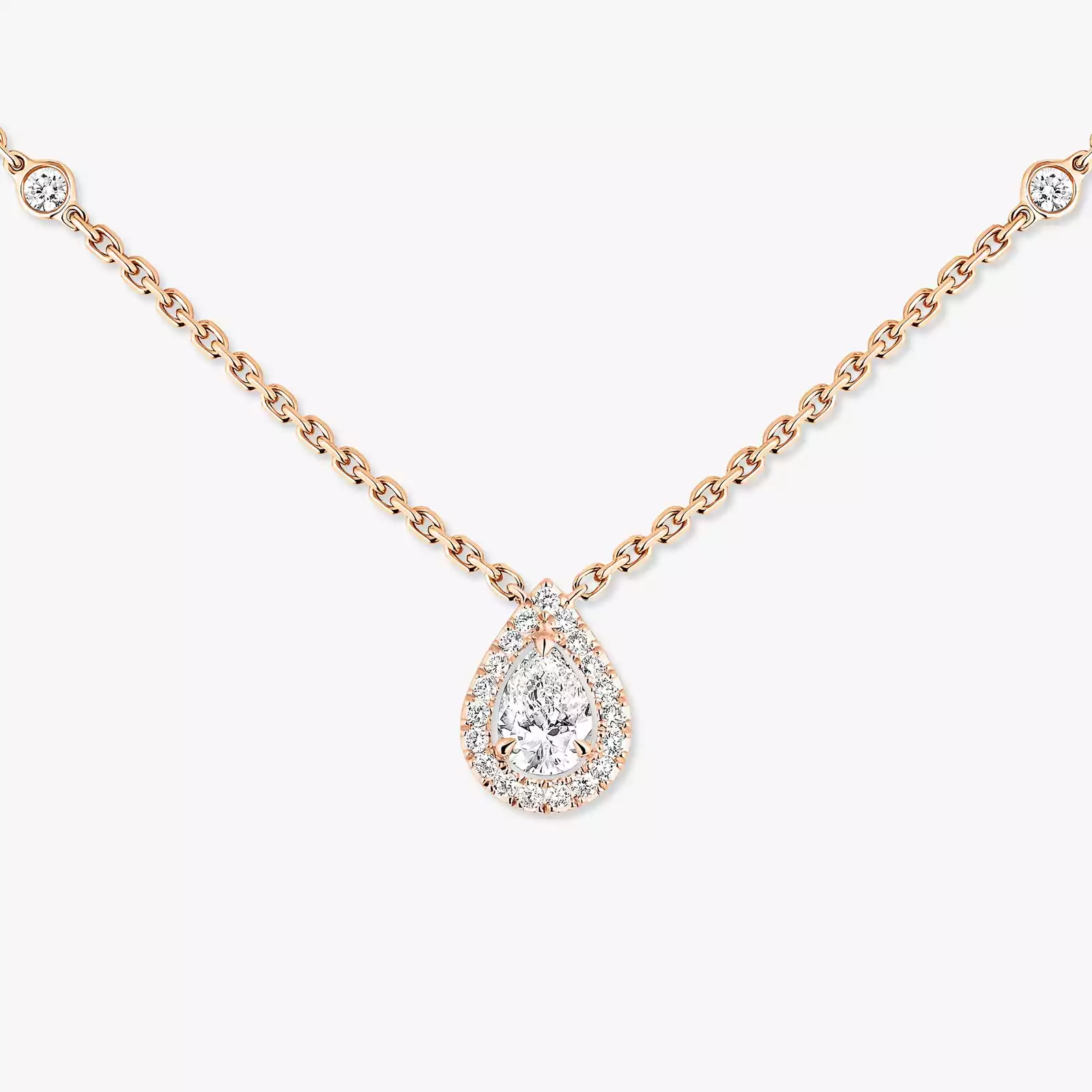 Joy Pear Diamond 0.25ct Pink Gold For Her Diamond Necklace 05224-PG