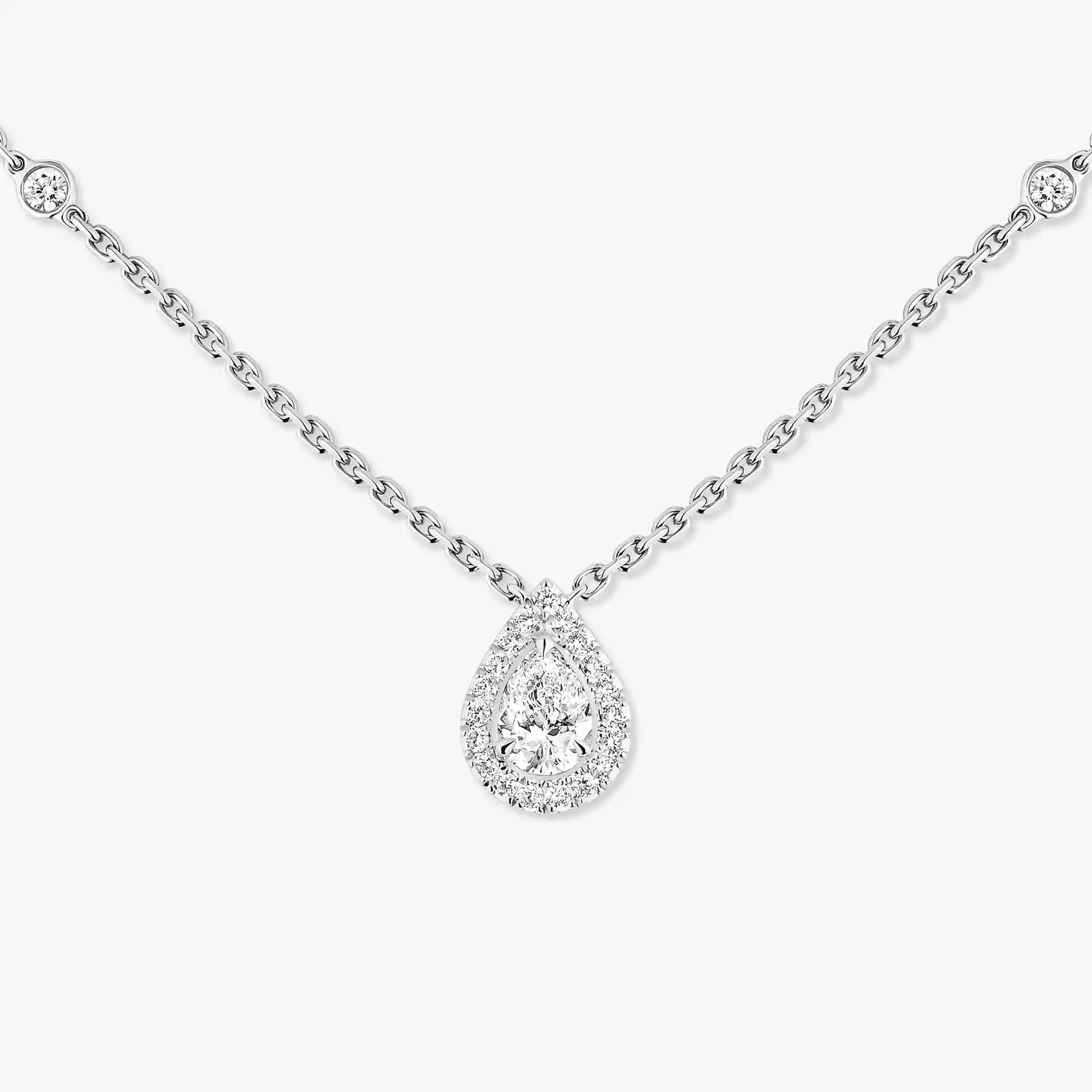 Collier Femme Or Blanc Diamant Joy Diamant Poire 0,25ct 05224-WG