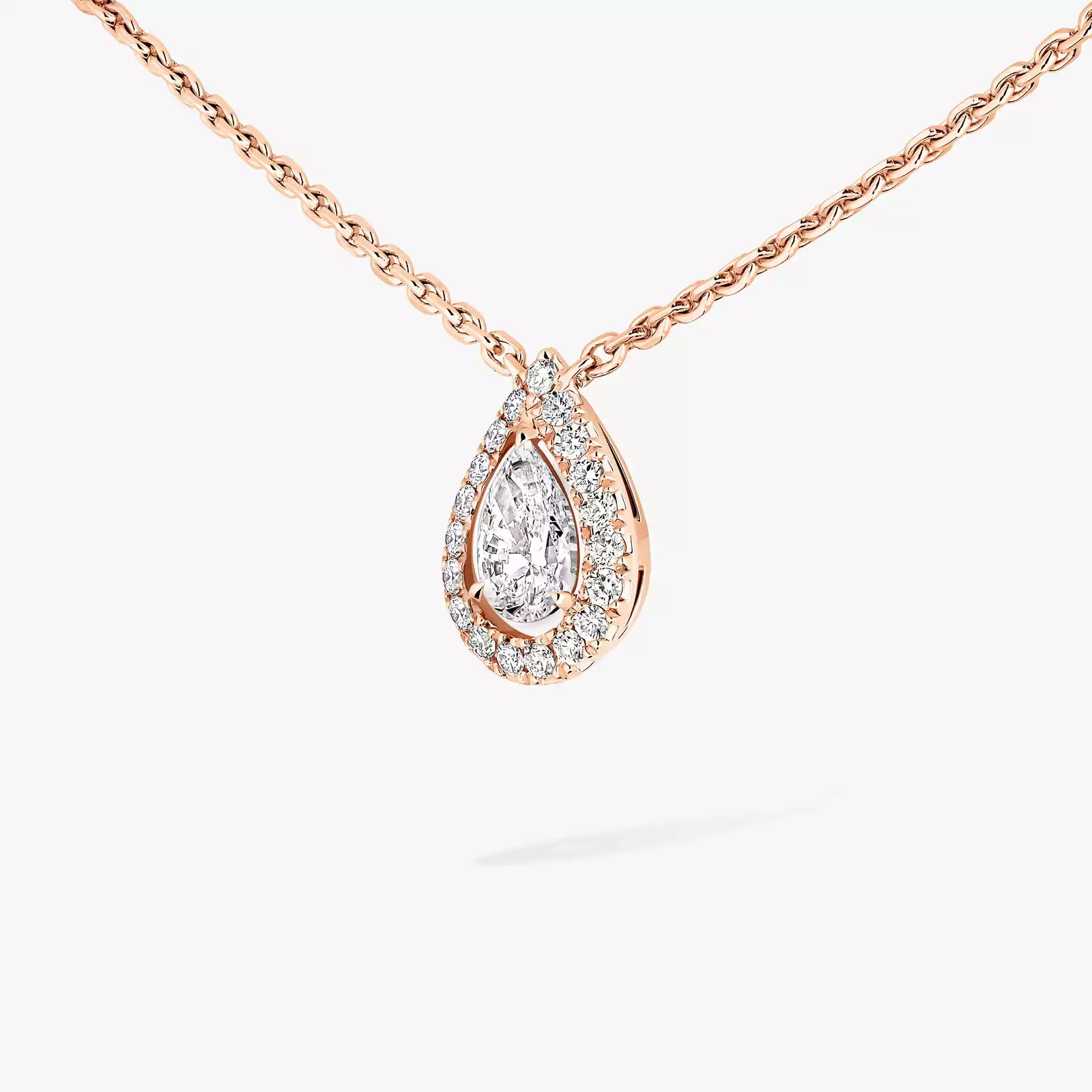 Joy Pear Diamond 0.25ct Pink Gold For Her Diamond Necklace 05224-PG