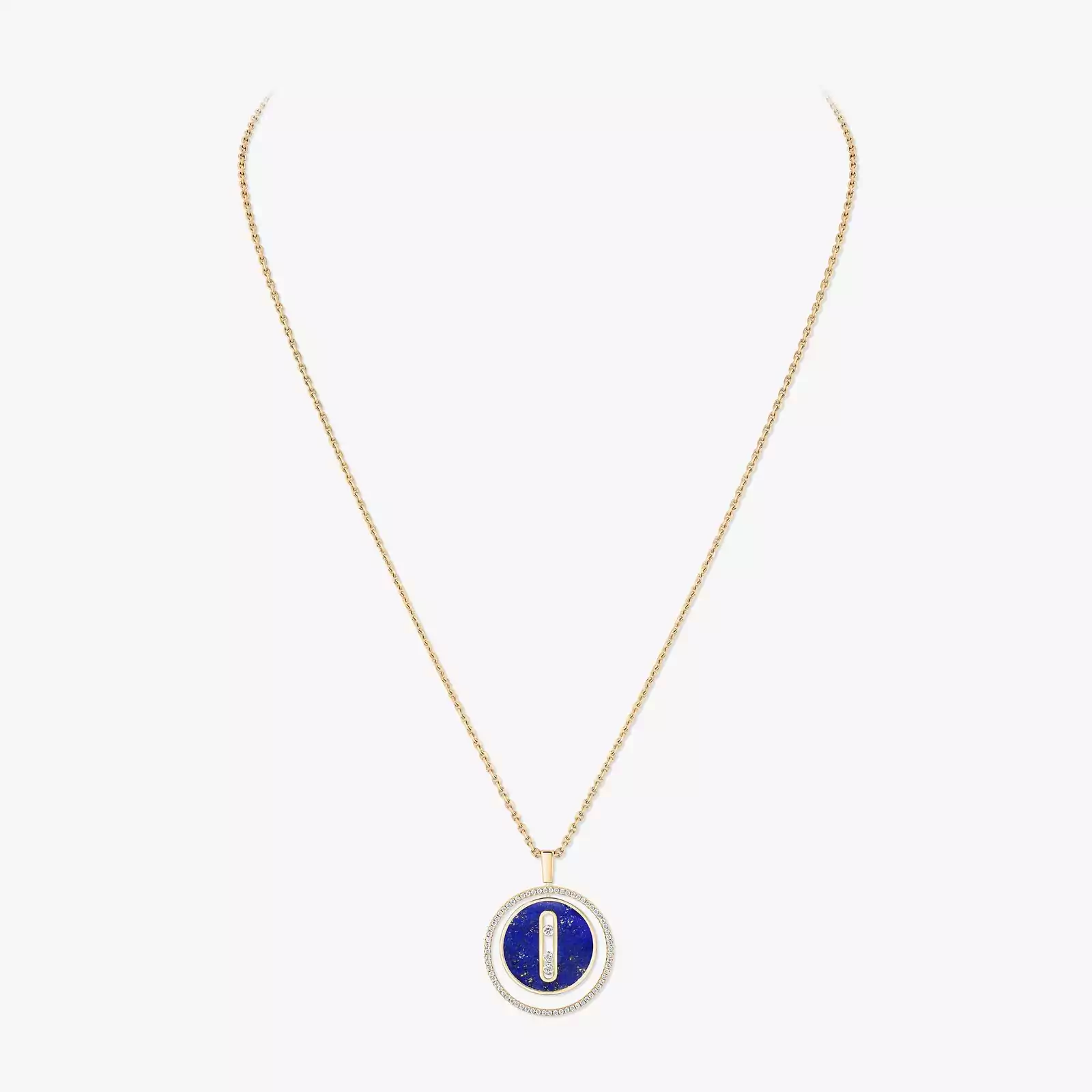 Collier Femme Or Jaune Diamant Lucky Move MM Lapis Lazuli 10839-YG