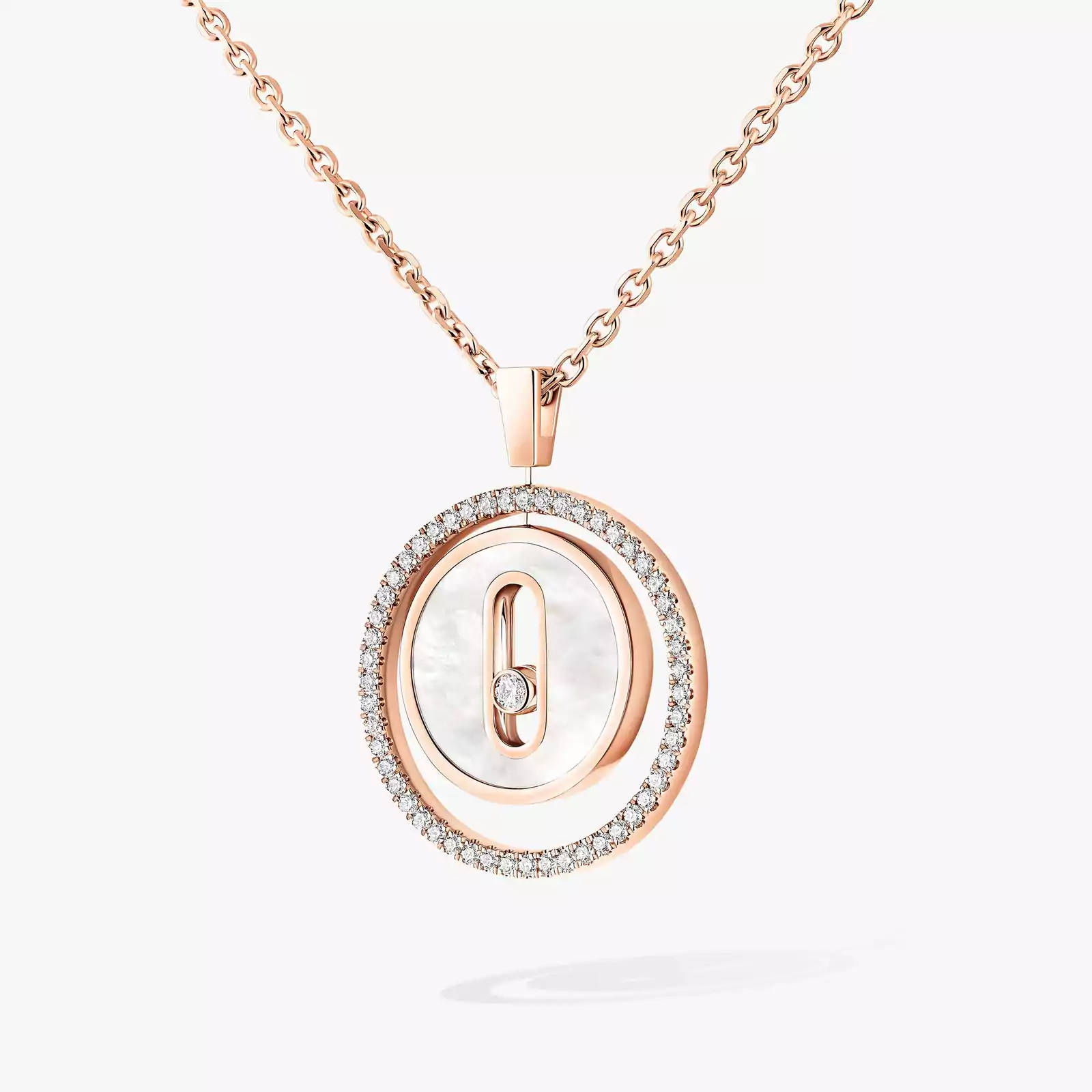 Collier Femme Or Rose Diamant Collier Lucky Move PM Nacre Blanche 11650-PG