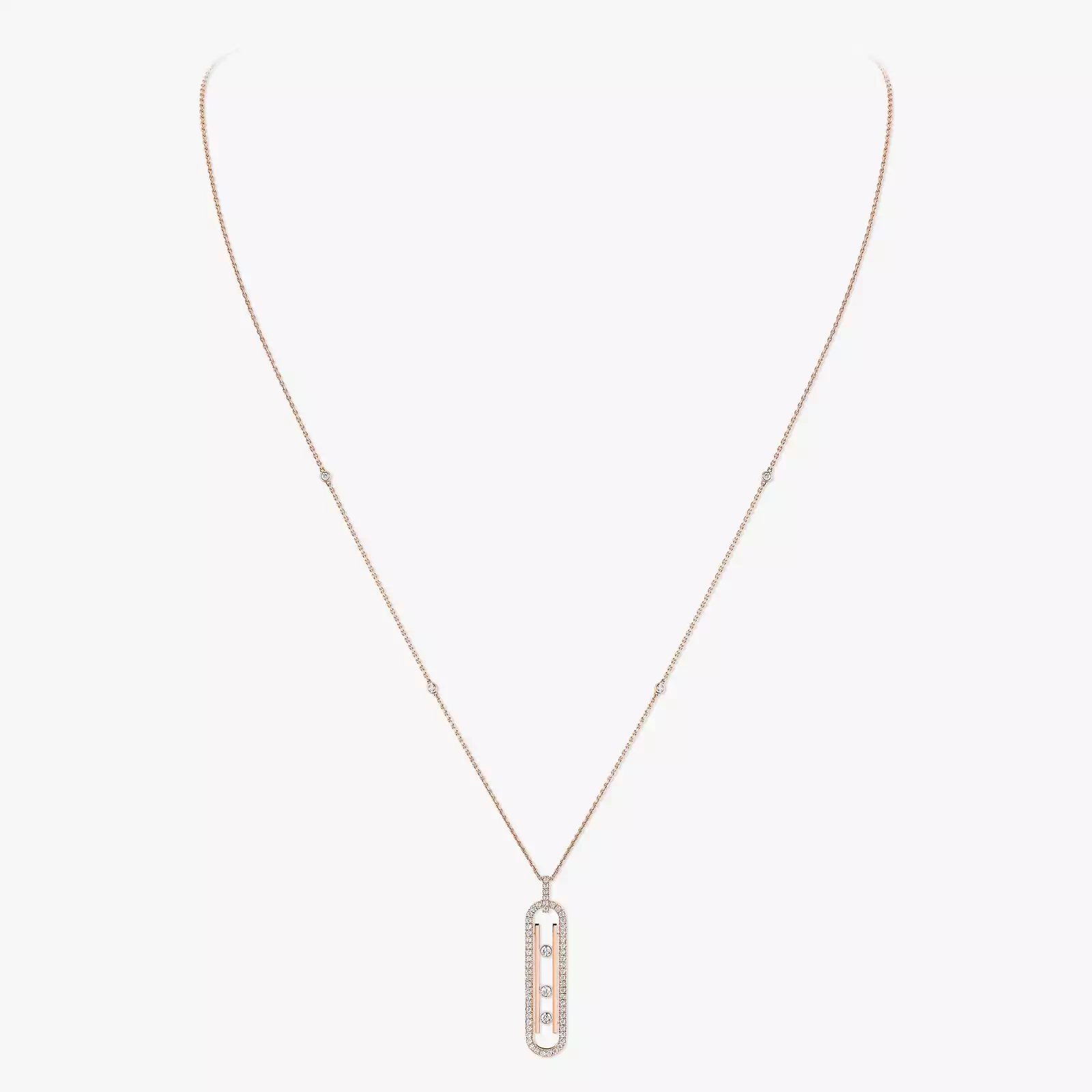 Necklace For Her Pink Gold Diamond Move 10th SM Necklace 10032-PG