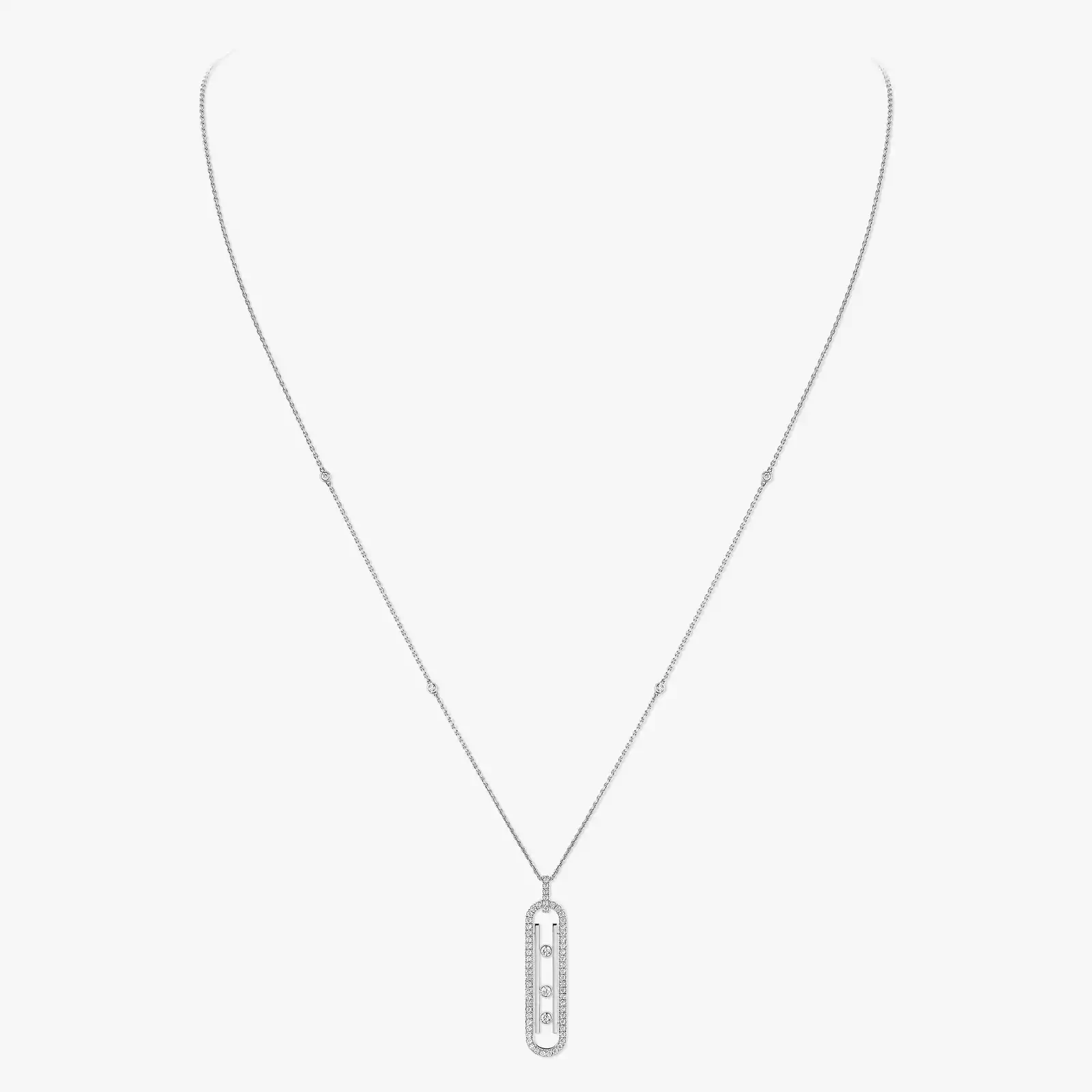 Necklace For Her White Gold Diamond Move 10th SM Necklace 10032-WG