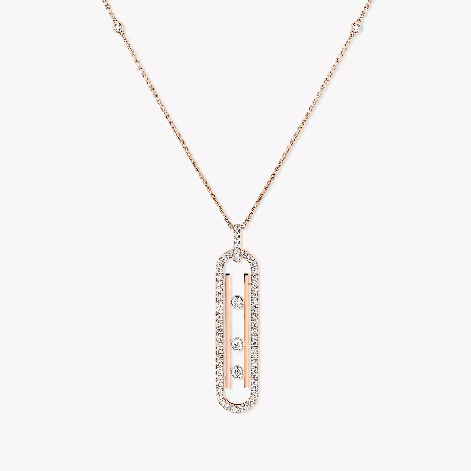 Necklace For Her Pink Gold Diamond Move 10th SM Necklace 10032-PG
