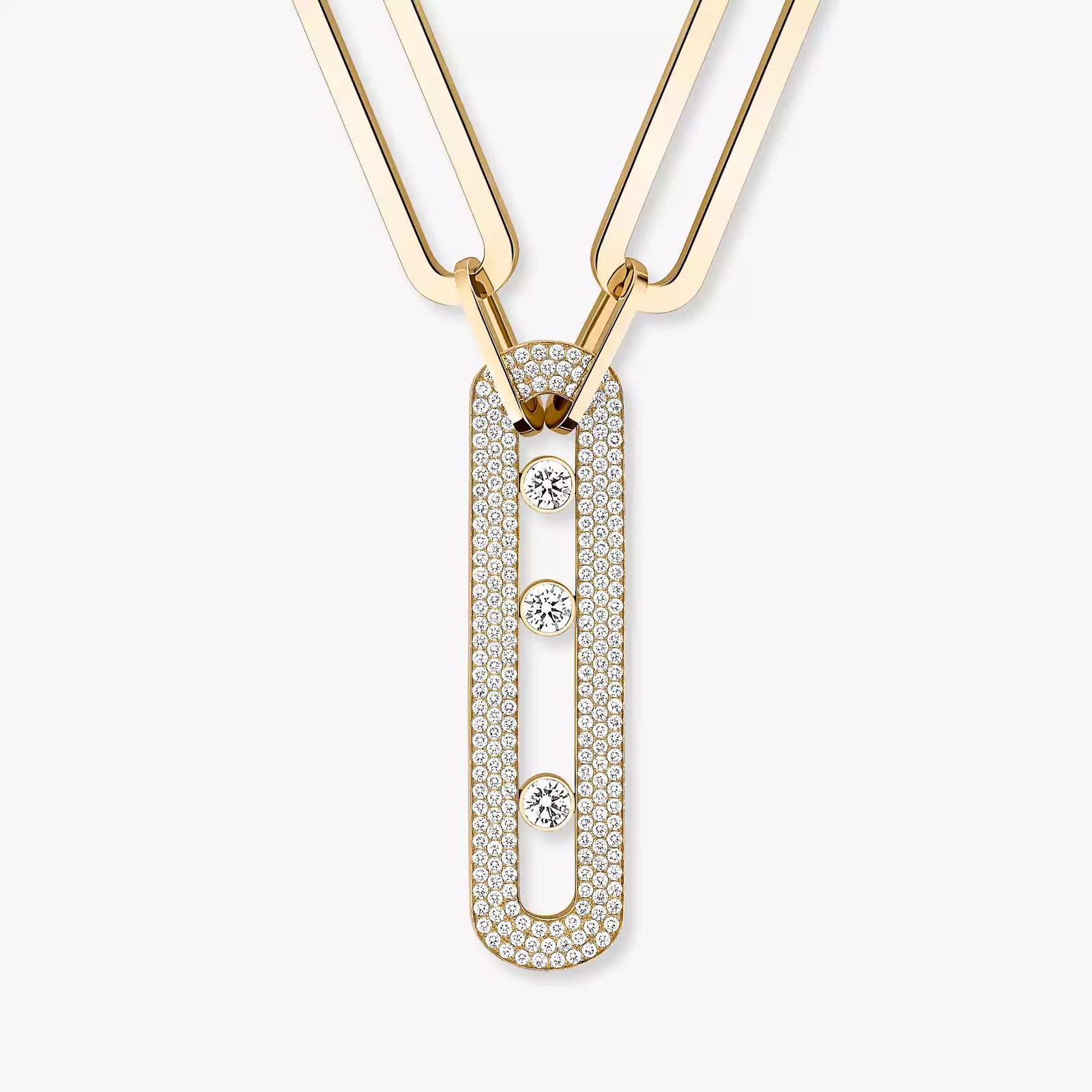 ルミナス Yellow Gold Diamond Long Necklace XL Move 10Th | Messika