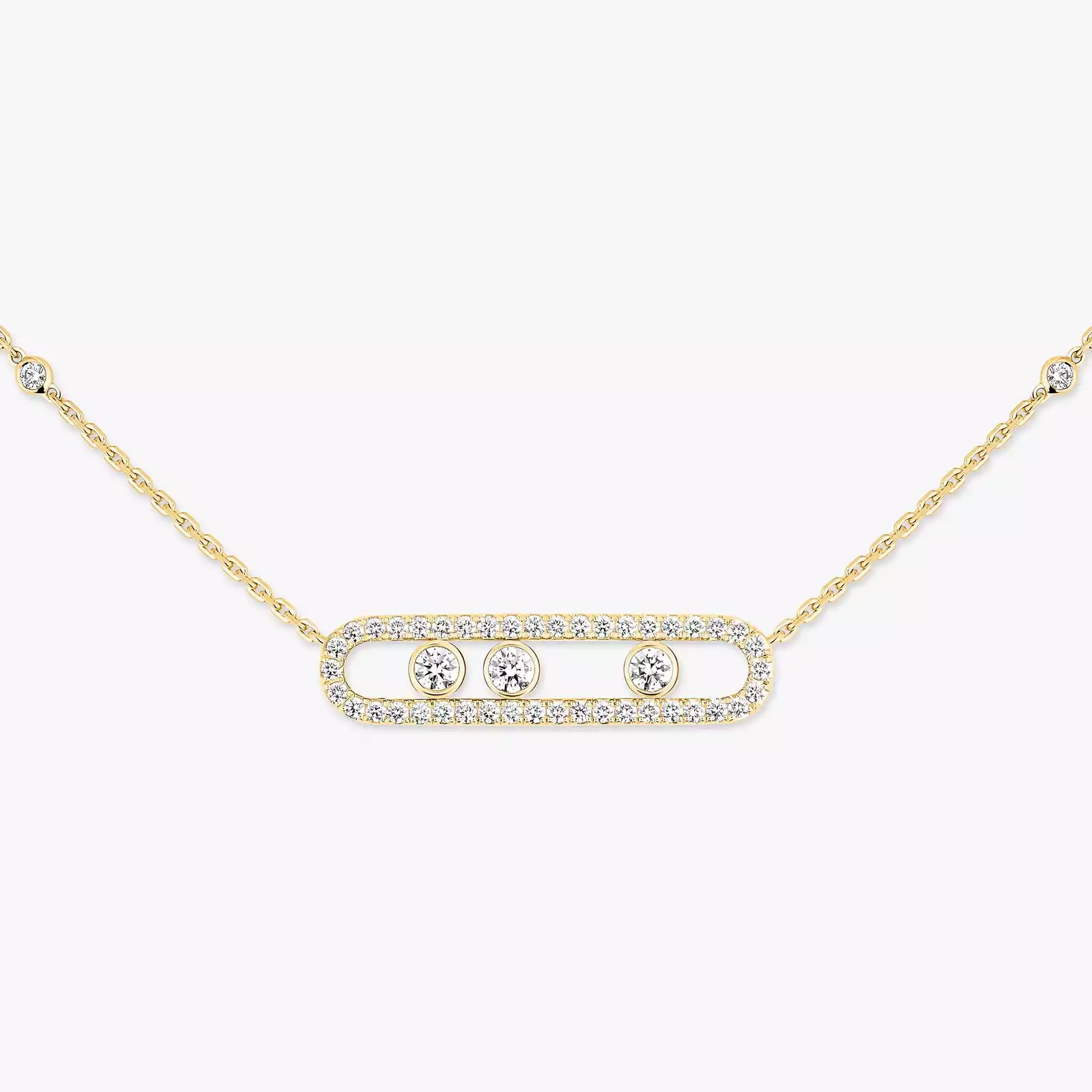 Collier Femme Or Jaune Diamant Move Pavé 03994-YG