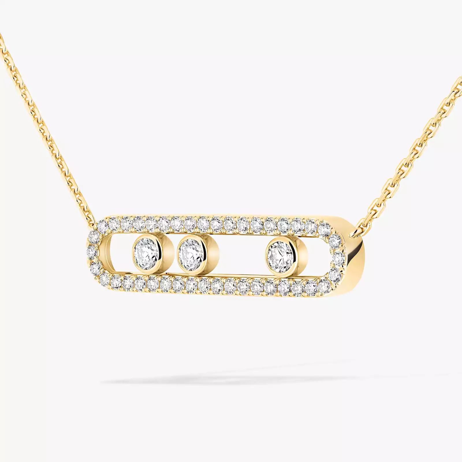 Collier Femme Or Jaune Diamant Move Pavé 03994-YG