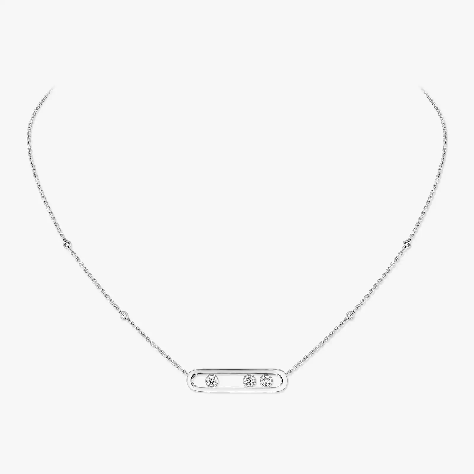 Move White Gold Diamond For Her Necklace 03997-WG