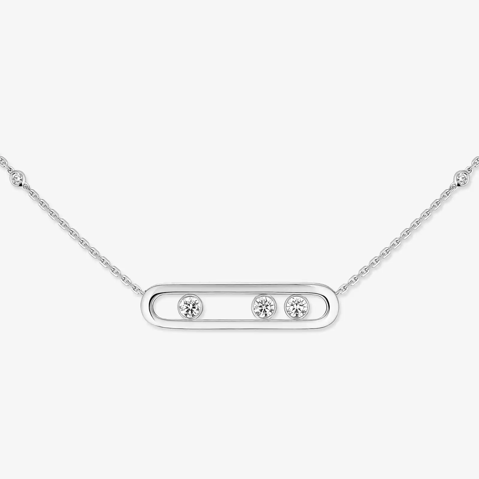 Move White Gold Diamond For Her Necklace 03997-WG