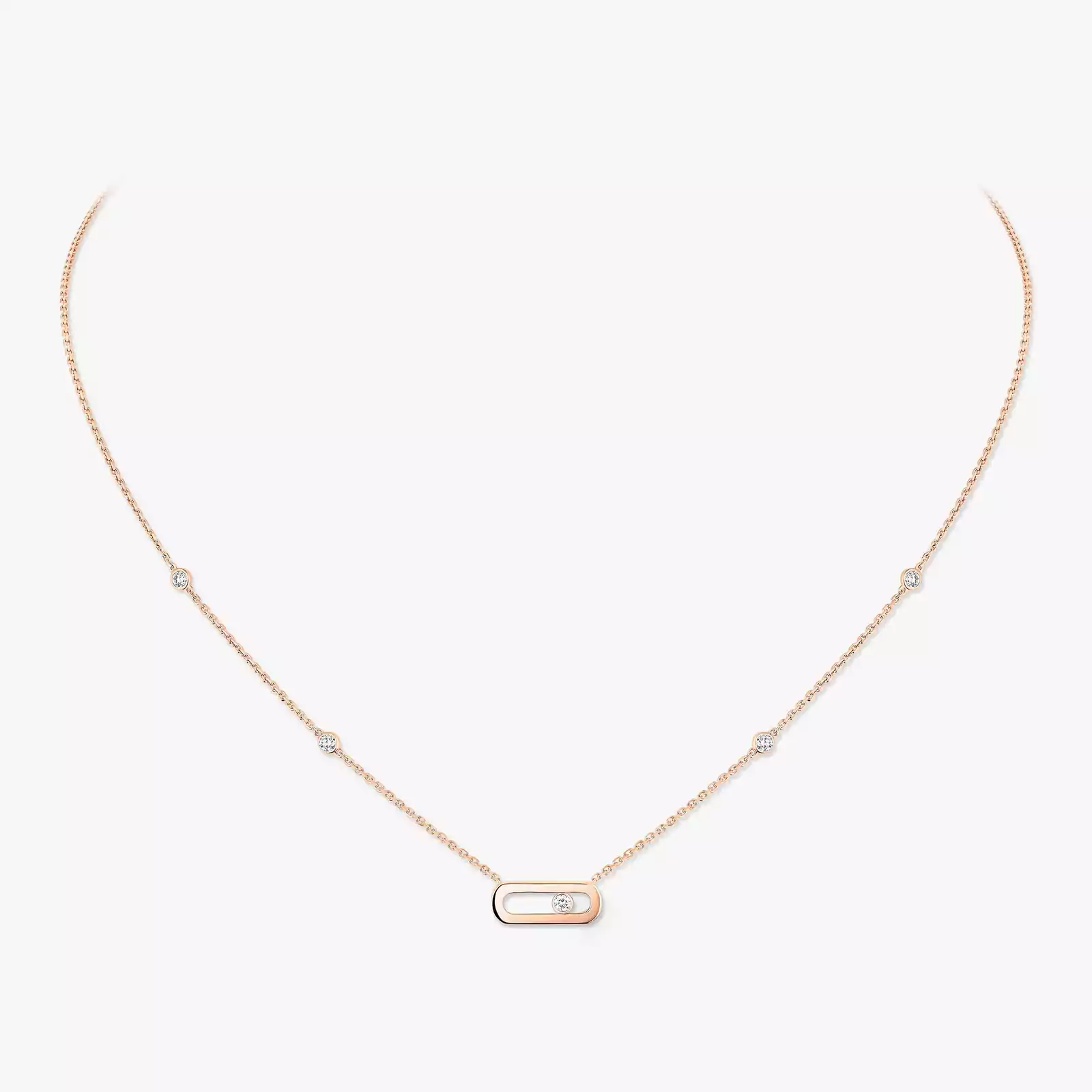 Gold Move Uno Pink Gold For Her Diamond Necklace 10053-PG