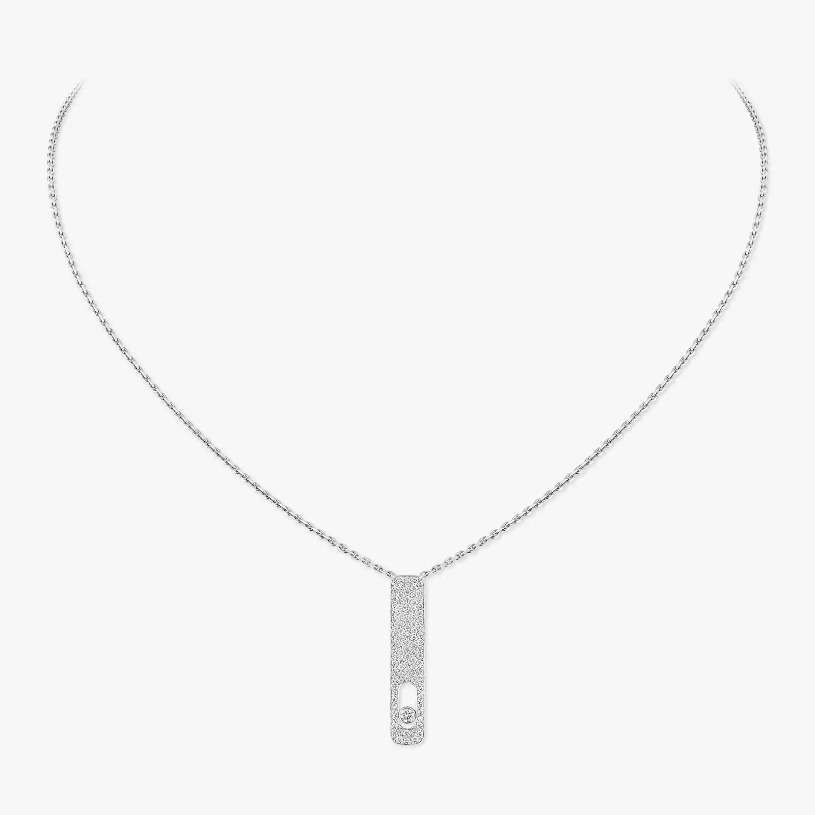 My First Diamond Pavé  White Gold For Her Diamond Necklace 07520-WG