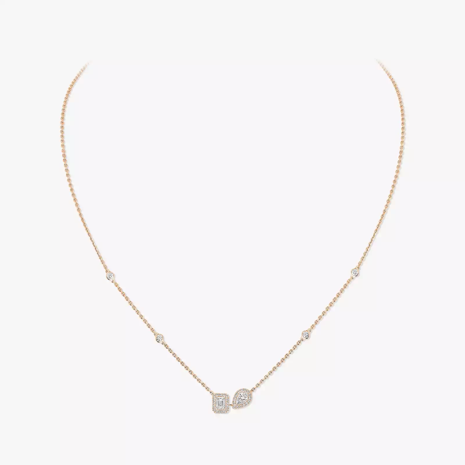 My Twin Toi & Moi Pink Gold For Her Diamond Necklace 14534-PG