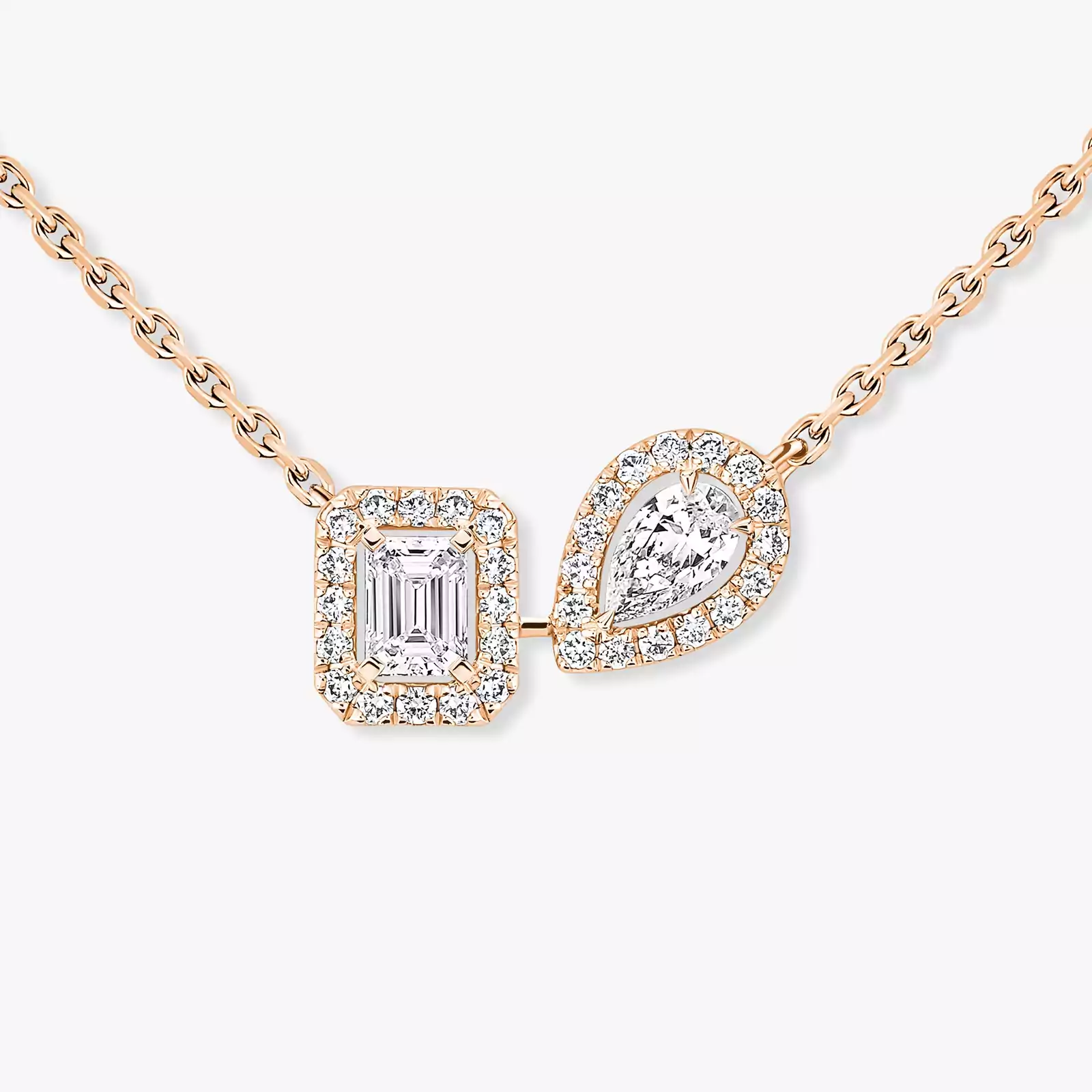 My Twin Toi & Moi Pink Gold For Her Diamond Necklace 14534-PG