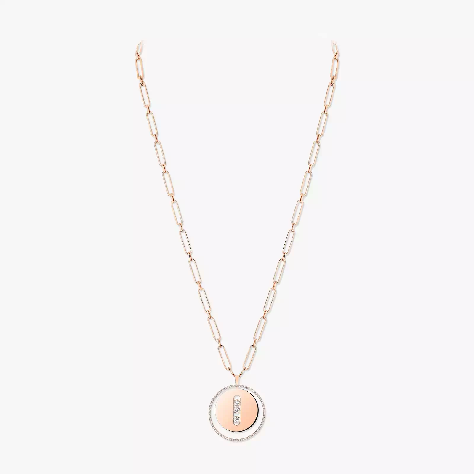 Lucky Move Long Necklace LM Pink Gold For Her Diamond Necklace 10126-PG