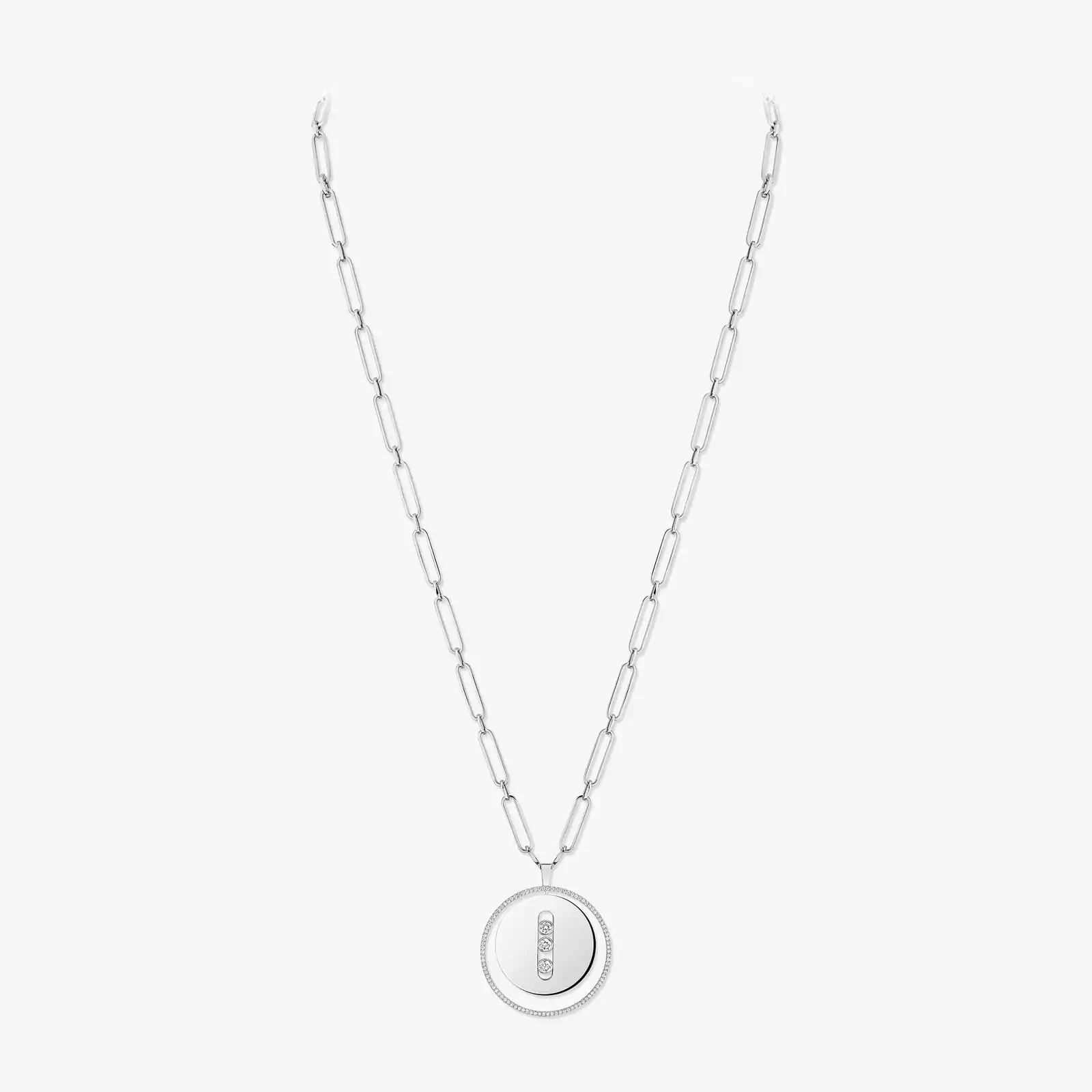 Lange Lucky Move Halskette GM Für sie Diamant Kette Weißgold 10126-WG