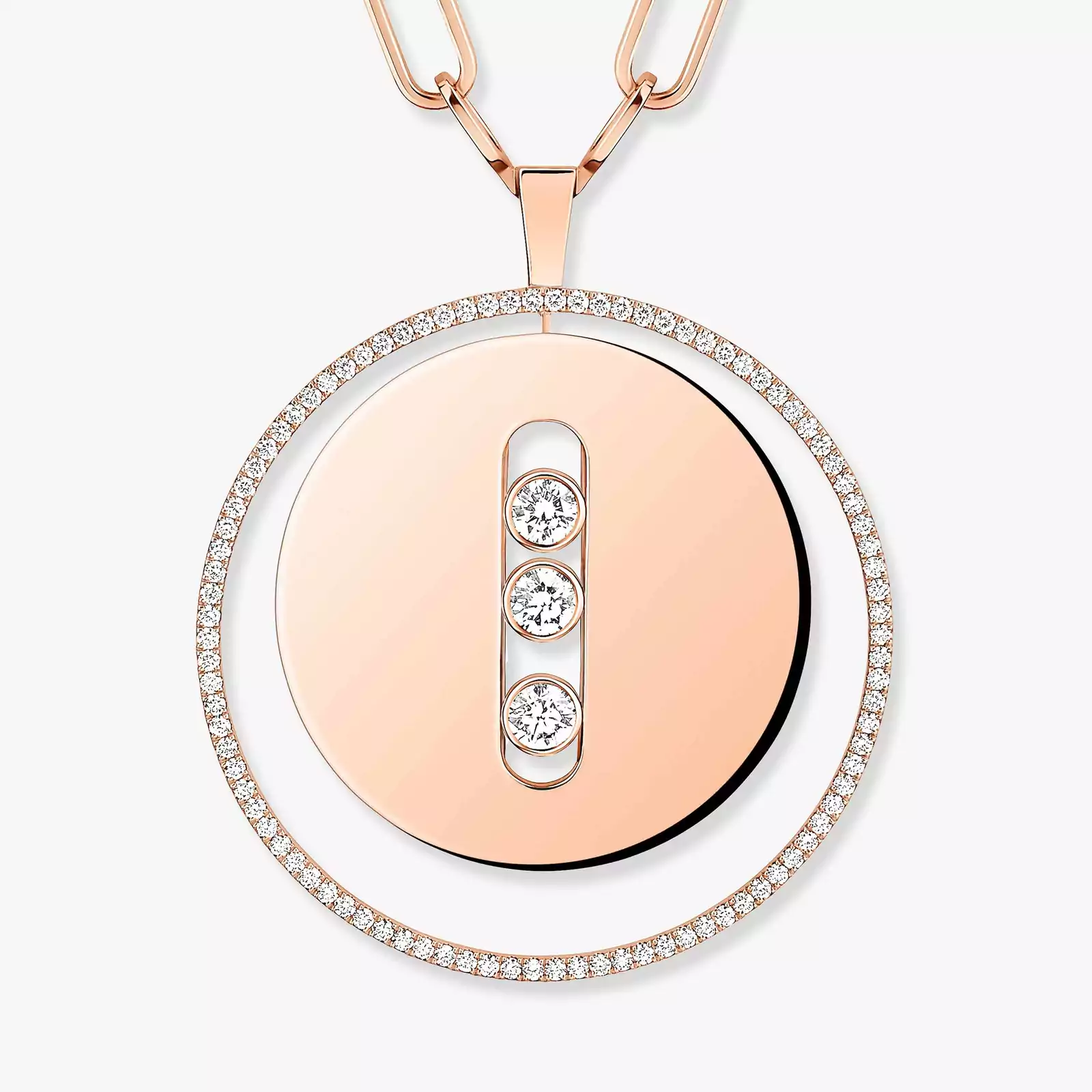 Lucky Move Long Necklace LM Pink Gold For Her Diamond Necklace 10126-PG