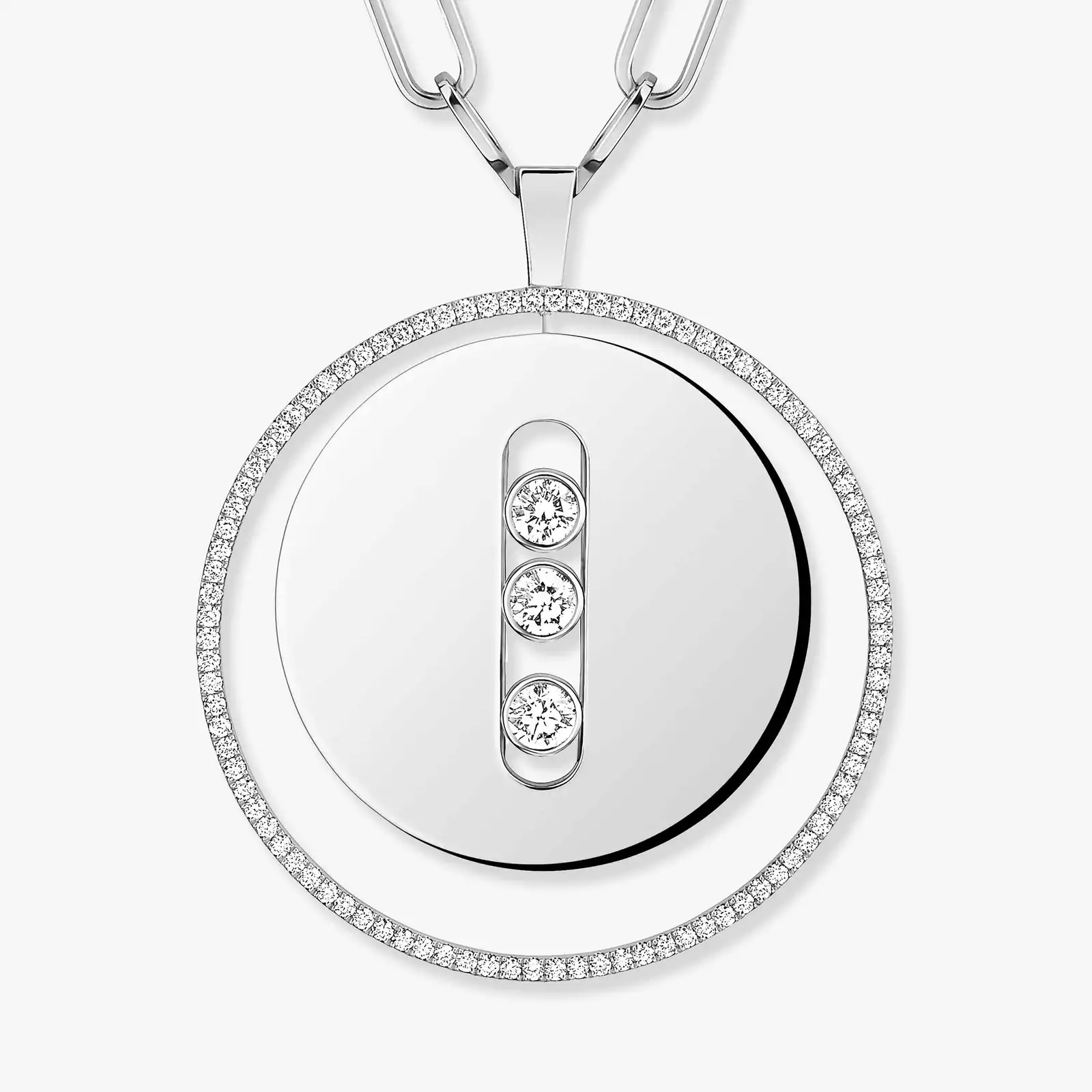 Lange Lucky Move Halskette GM Für sie Diamant Kette Weißgold 10126-WG