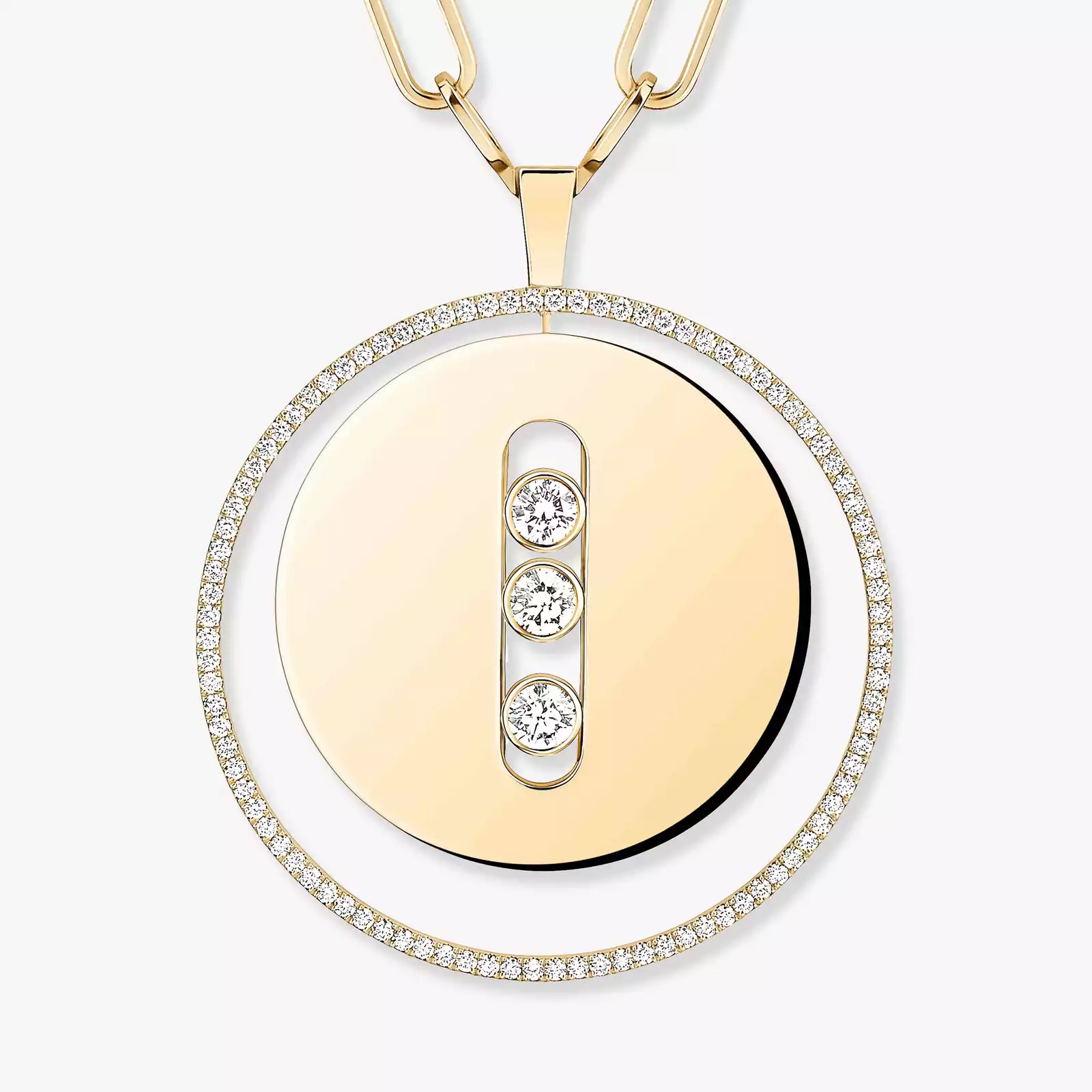 Necklace For Her Yellow Gold Diamond Lucky Move Long Necklace LM 10126-YG