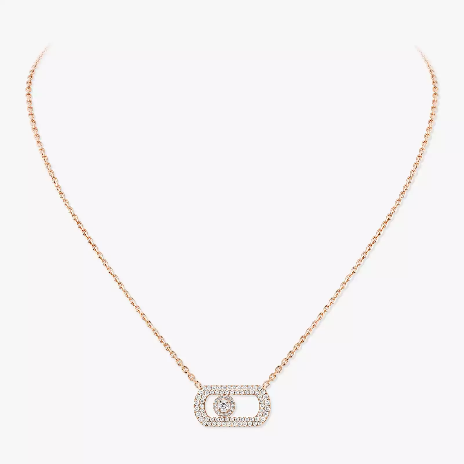 Collier Femme Or Rose Diamant So Move Pavé 12945-PG